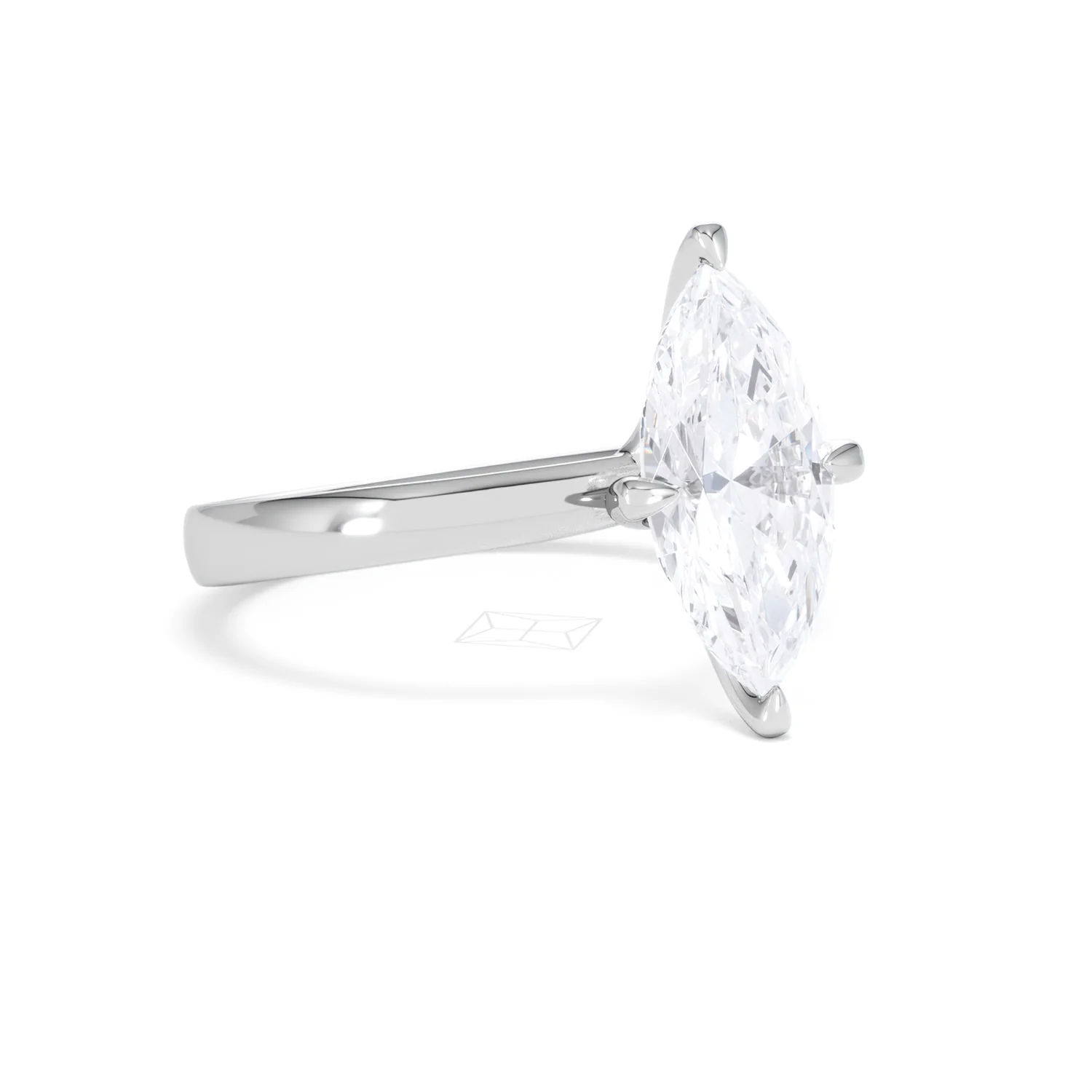 Origin Twist 2.00ct Marquise Cut Lab Diamond Solitaire Engagement Ring in 18K White Gold - Image 14