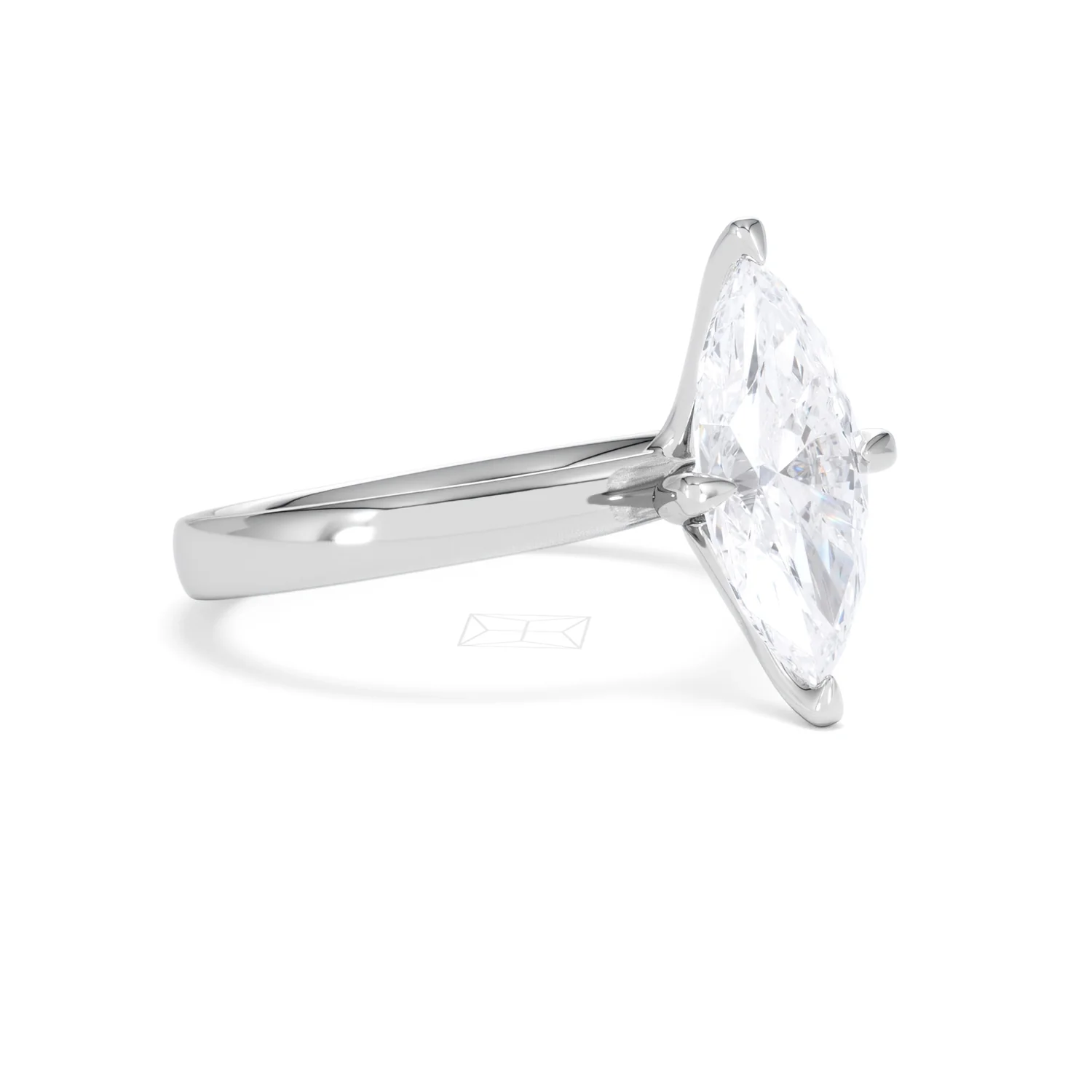 Origin Twist 2.00ct Marquise Cut Lab Diamond Solitaire Engagement Ring in 18K White Gold - Image 16
