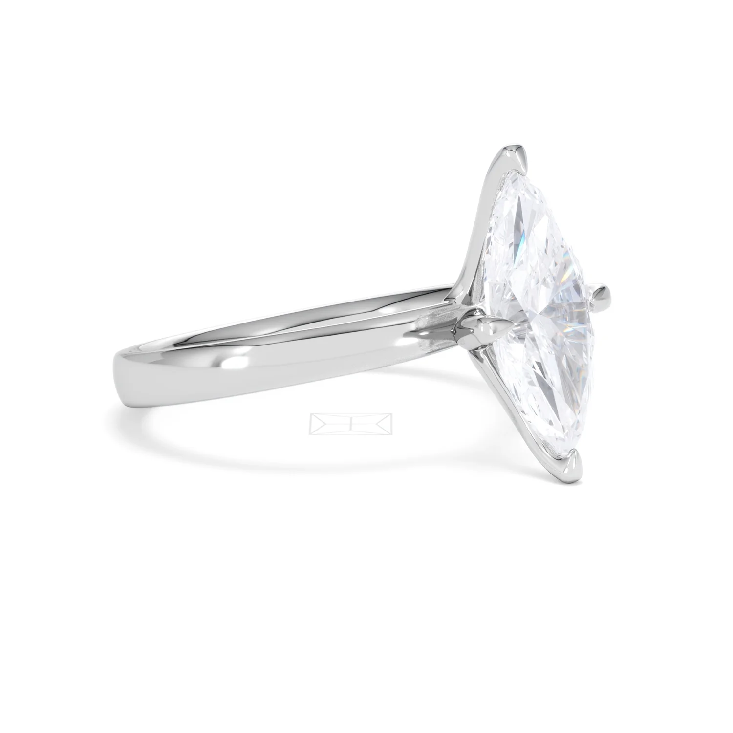 Origin Twist 2.00ct Marquise Cut Lab Diamond Solitaire Engagement Ring in 18K White Gold - Image 17