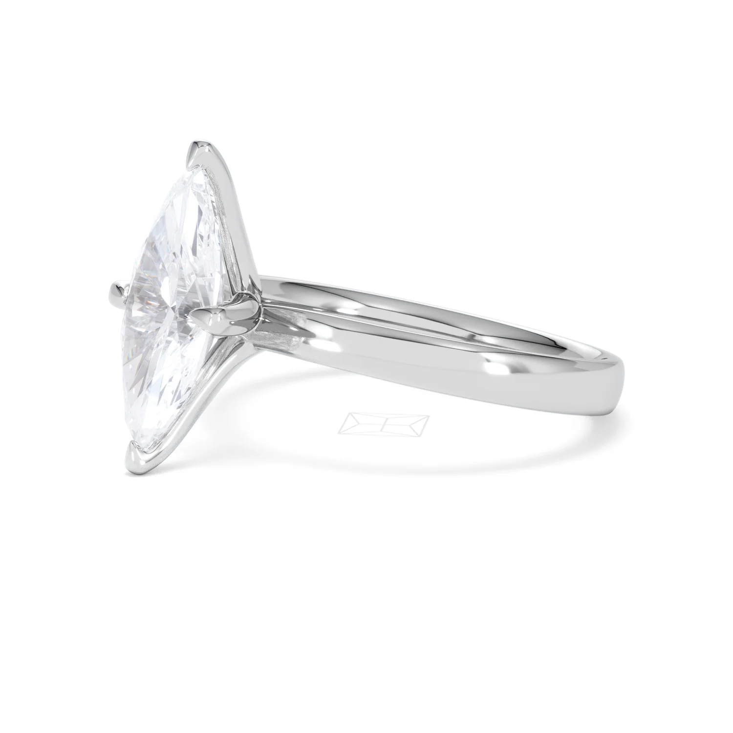 Origin Twist 2.00ct Marquise Cut Lab Diamond Solitaire Engagement Ring in 18K White Gold - Image 75