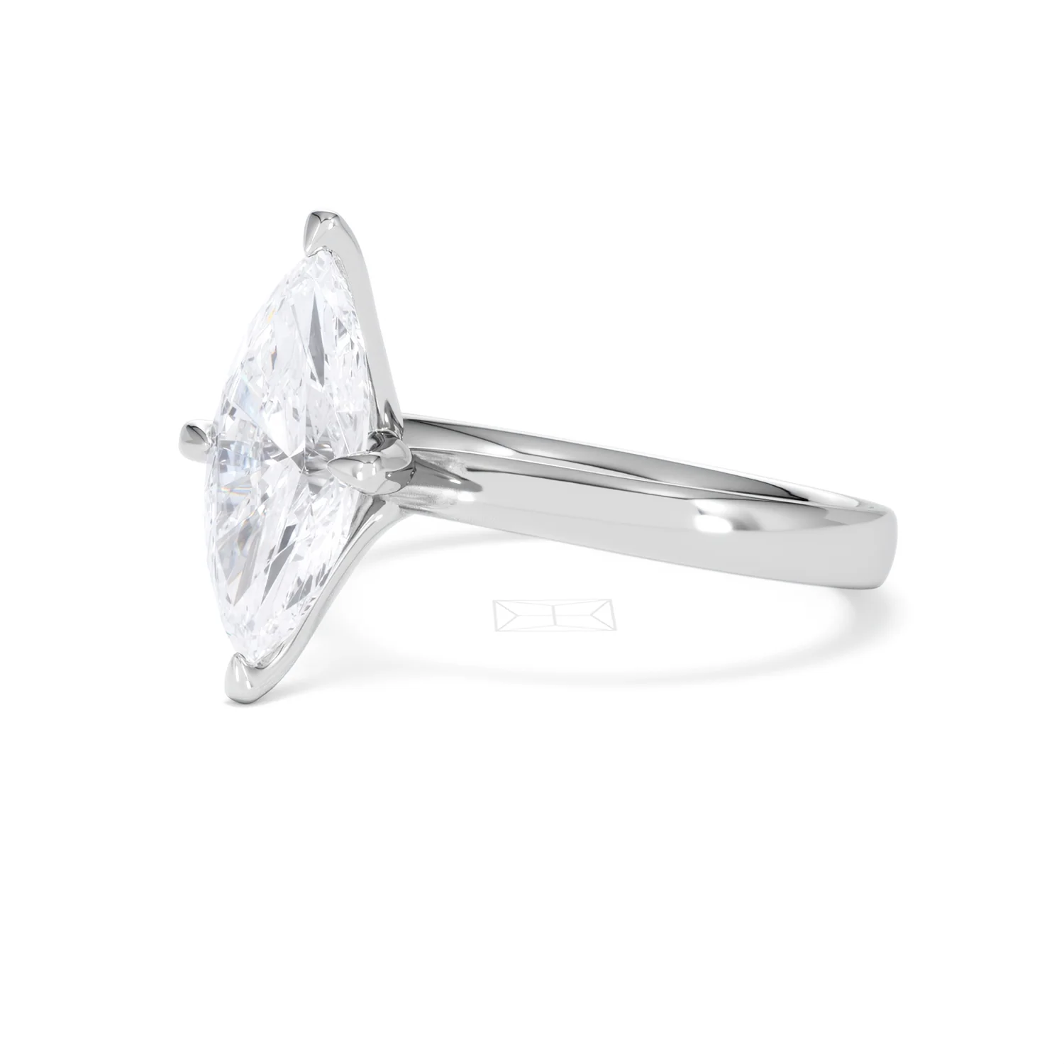 Origin Twist 2.00ct Marquise Cut Lab Diamond Solitaire Engagement Ring in 18K White Gold - Image 77