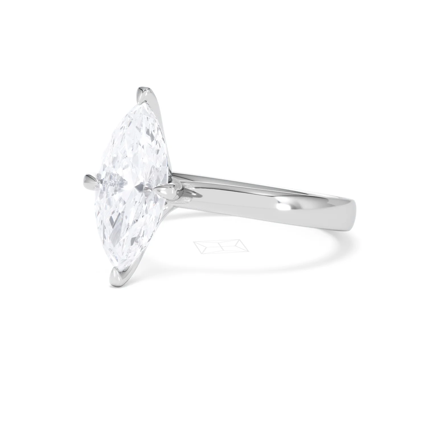 Origin Twist 2.00ct Marquise Cut Lab Diamond Solitaire Engagement Ring in 18K White Gold - Image 79