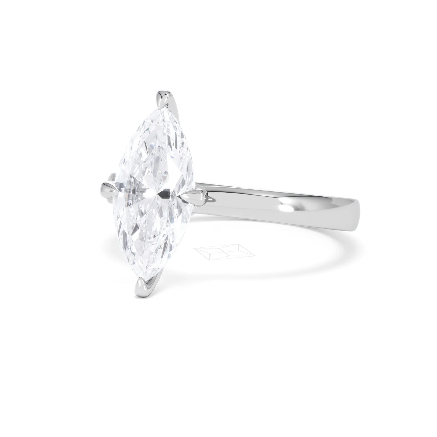 Origin Twist 2.00ct Marquise Cut Lab Diamond Solitaire Engagement Ring in 18K White Gold - Image 81
