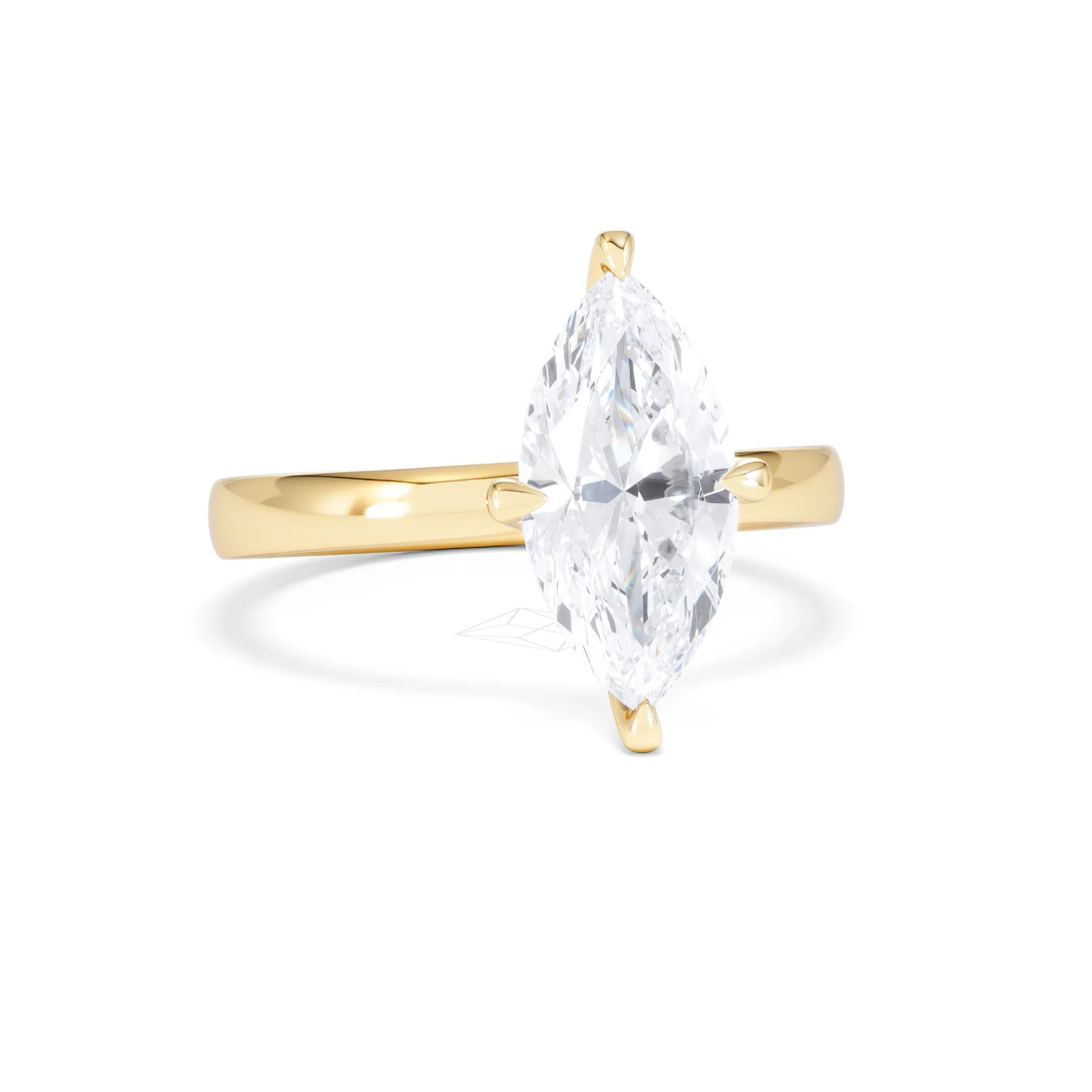 Origin Twist 2.00ct Marquise Cut Lab Diamond Solitaire Engagement Ring in 18K Yellow Gold - Image 10