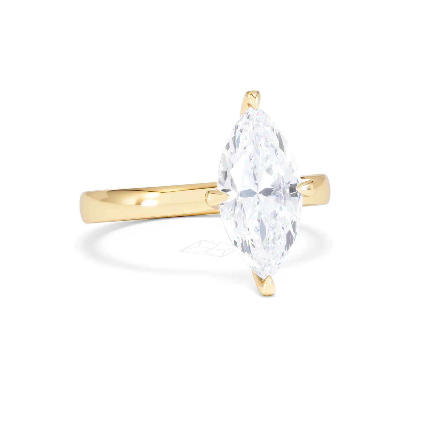 Origin Twist 2.00ct Marquise Cut Lab Diamond Solitaire Engagement Ring in 18K Yellow Gold - Image 11