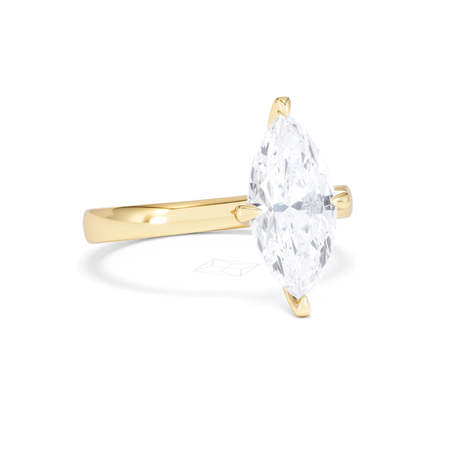 Origin Twist 2.00ct Marquise Cut Lab Diamond Solitaire Engagement Ring in 18K Yellow Gold - Image 12