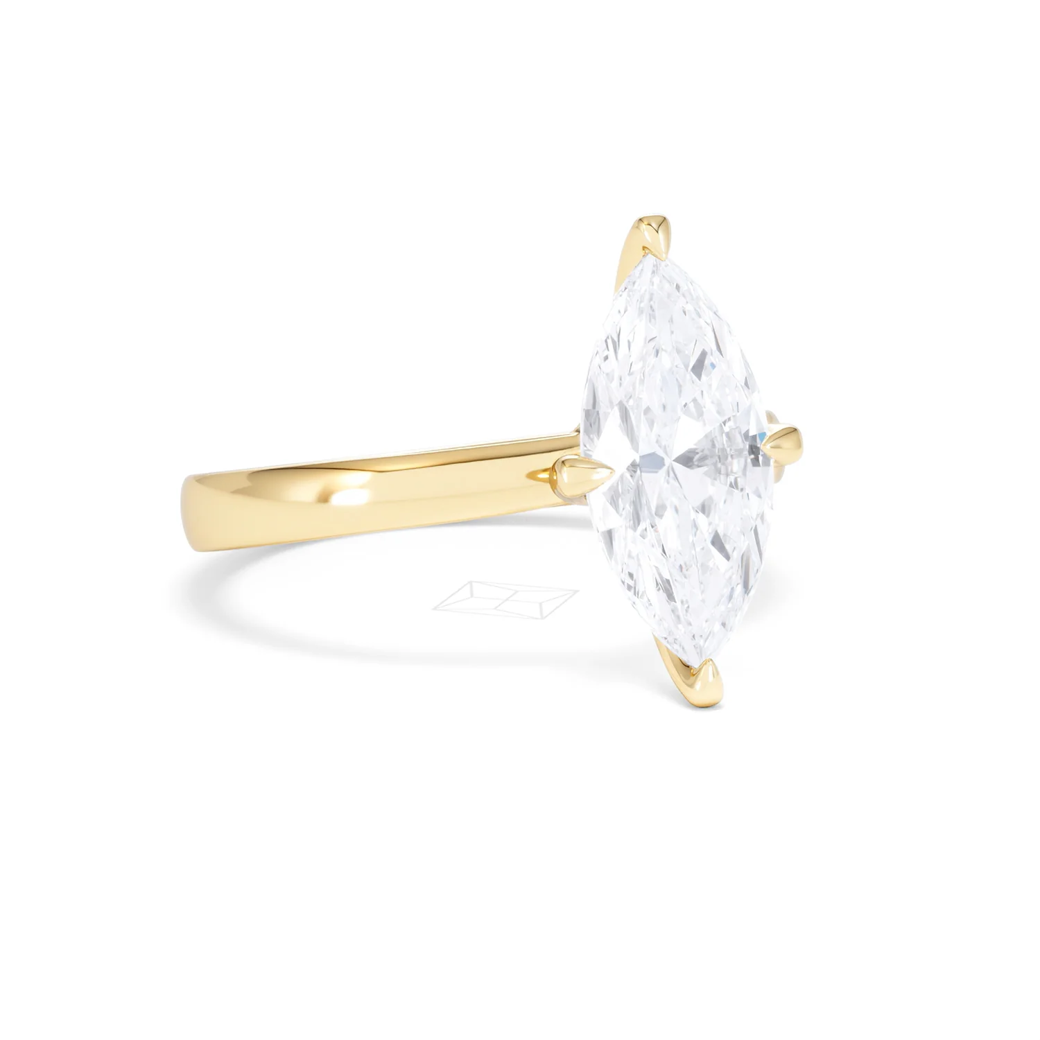 Origin Twist 2.00ct Marquise Cut Lab Diamond Solitaire Engagement Ring in 18K Yellow Gold - Image 13