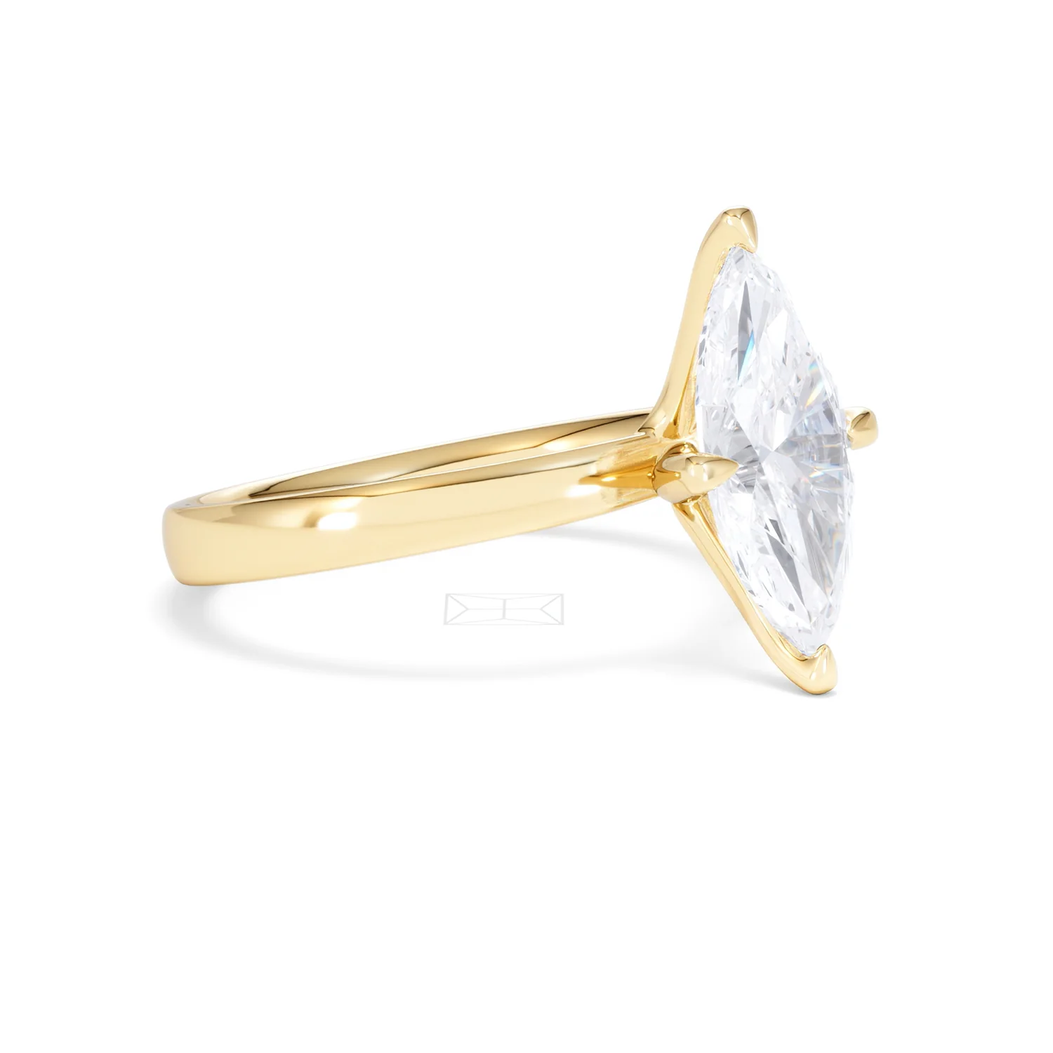 Origin Twist 2.00ct Marquise Cut Lab Diamond Solitaire Engagement Ring in 18K Yellow Gold - Image 17