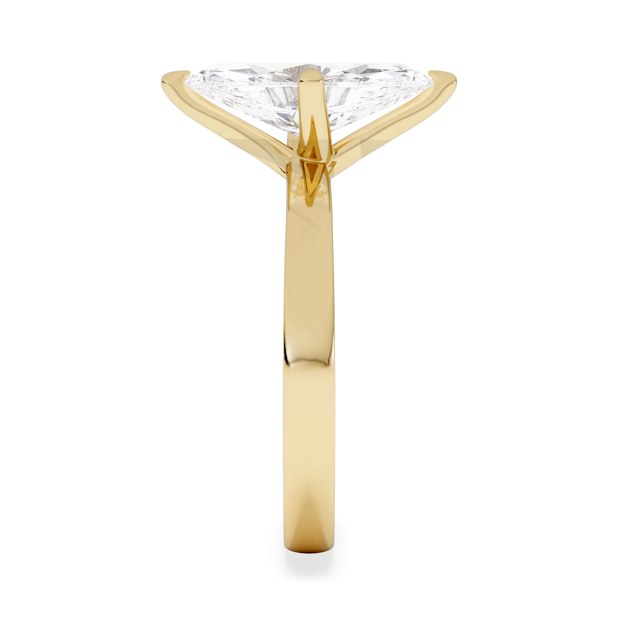 Origin Twist 2.00ct Marquise Cut Lab Diamond Solitaire Engagement Ring in 18K Yellow Gold - Image 5