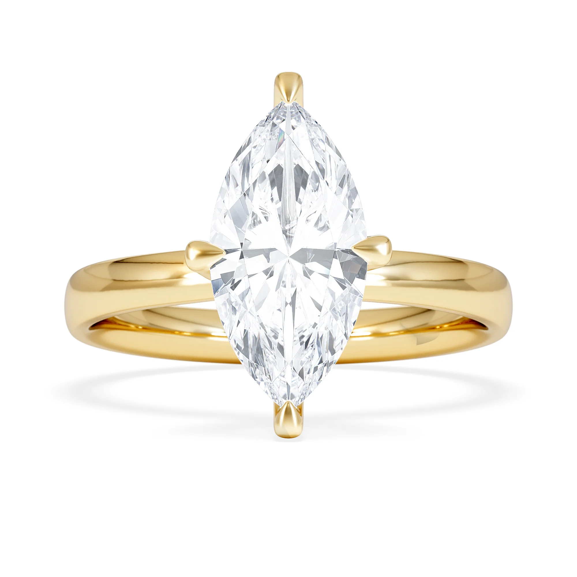 Origin Twist 2.00ct Marquise Cut Lab Diamond Solitaire Engagement Ring in 18K Yellow Gold - Image 6