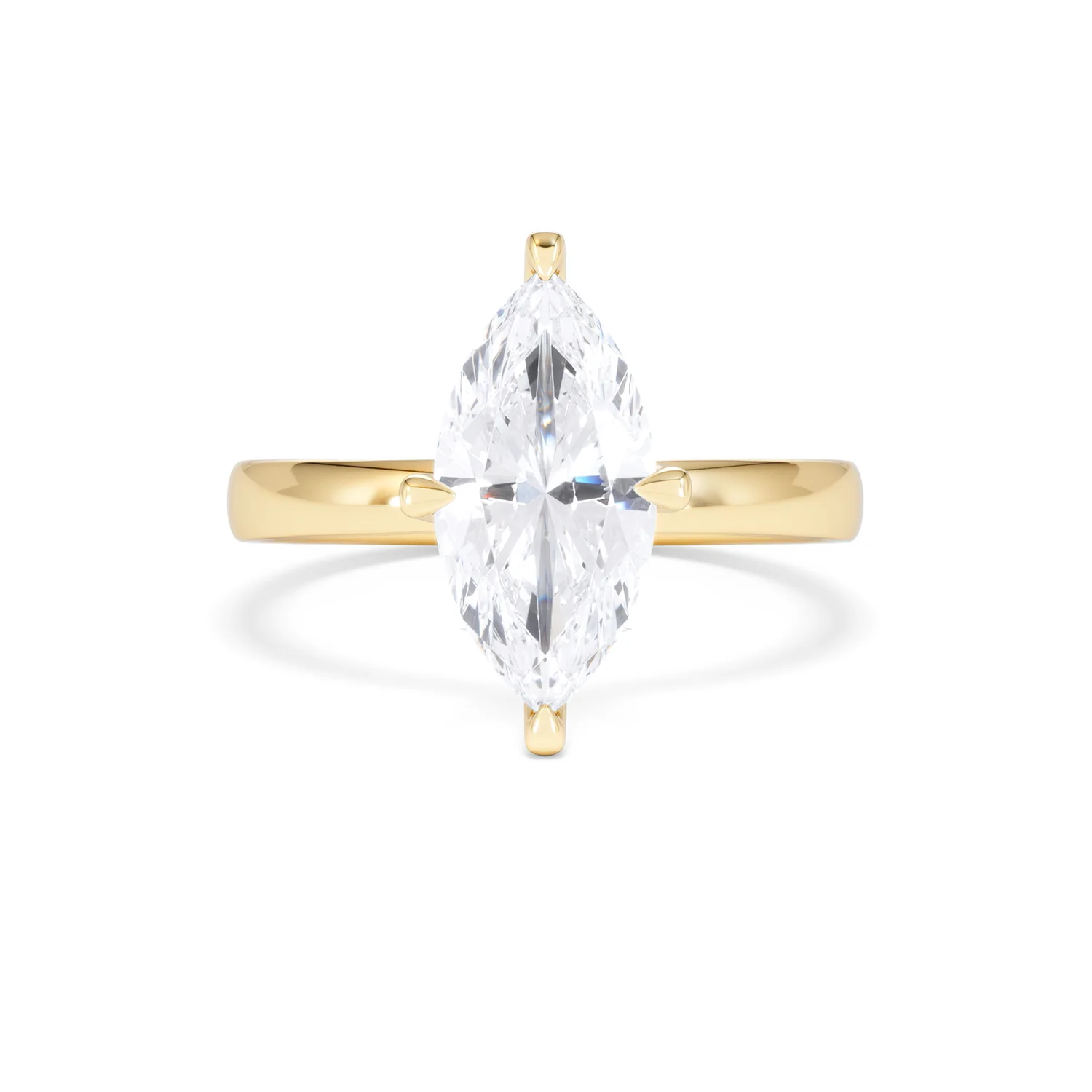 Origin Twist 2.00ct Marquise Cut Lab Diamond Solitaire Engagement Ring in 18K Yellow Gold - Image 7