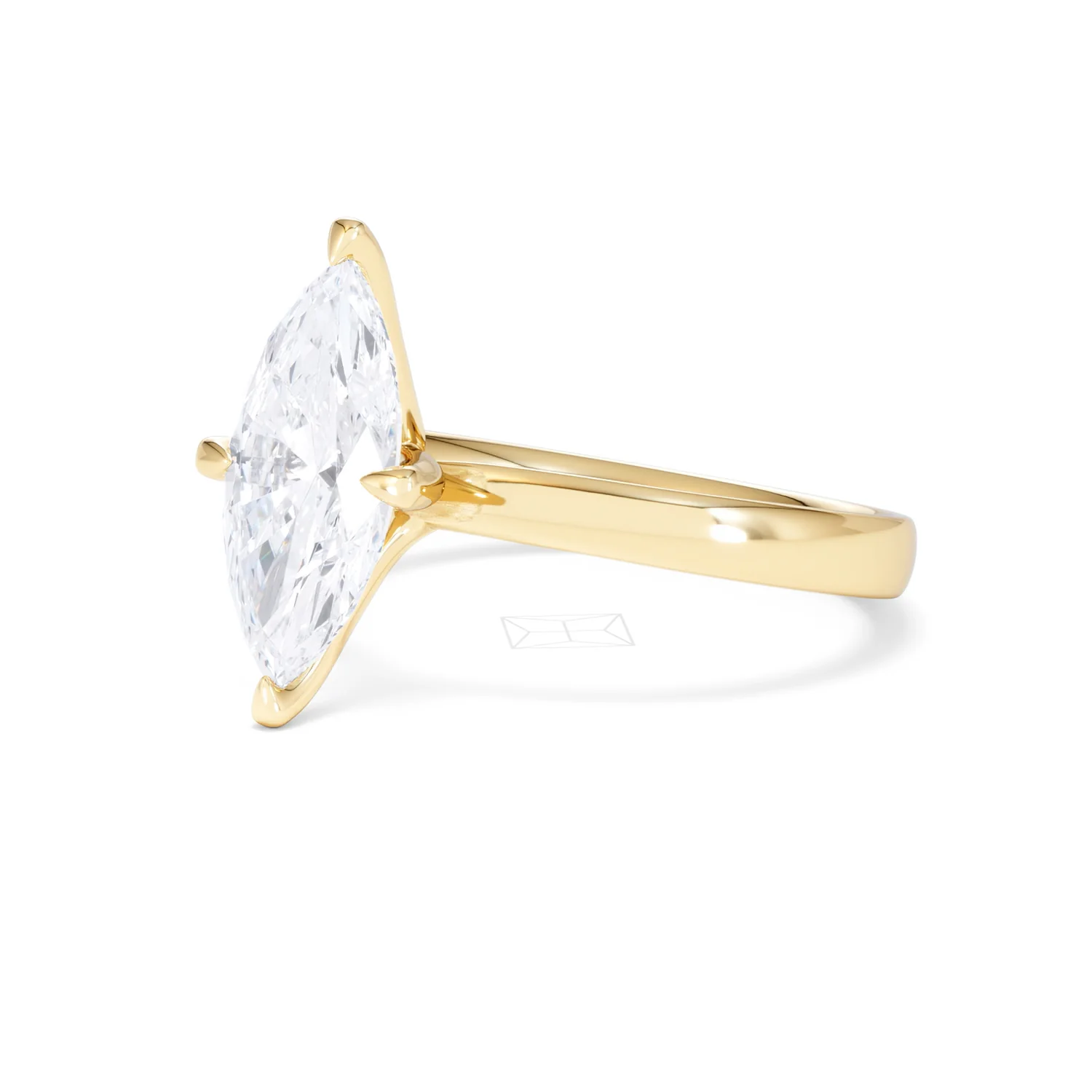 Origin Twist 2.00ct Marquise Cut Lab Diamond Solitaire Engagement Ring in 18K Yellow Gold - Image 78