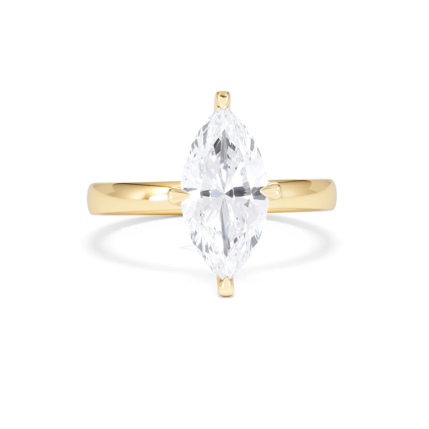 Origin Twist 2.00ct Marquise Cut Lab Diamond Solitaire Engagement Ring in 18K Yellow Gold - Image 8