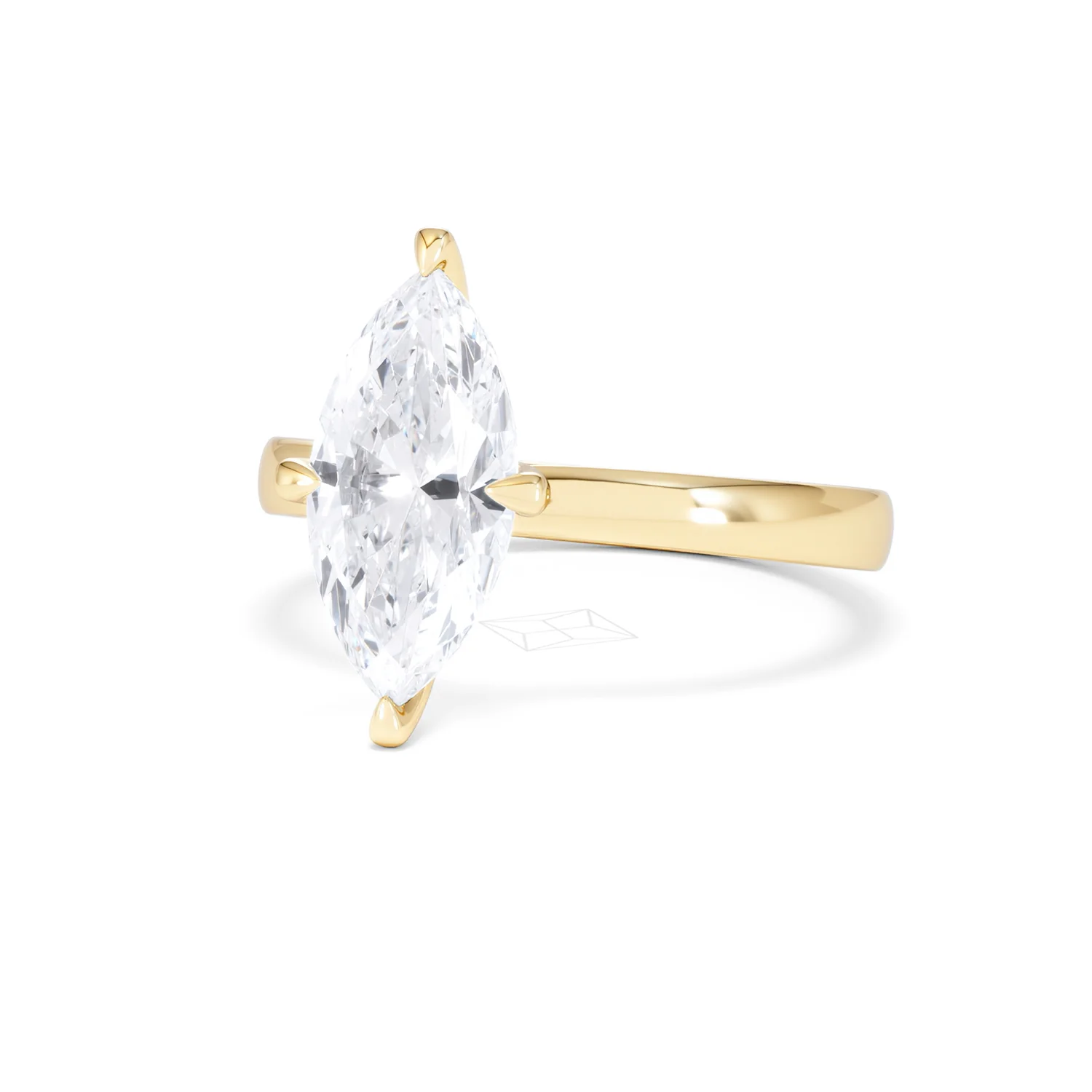 Origin Twist 2.00ct Marquise Cut Lab Diamond Solitaire Engagement Ring in 18K Yellow Gold - Image 82