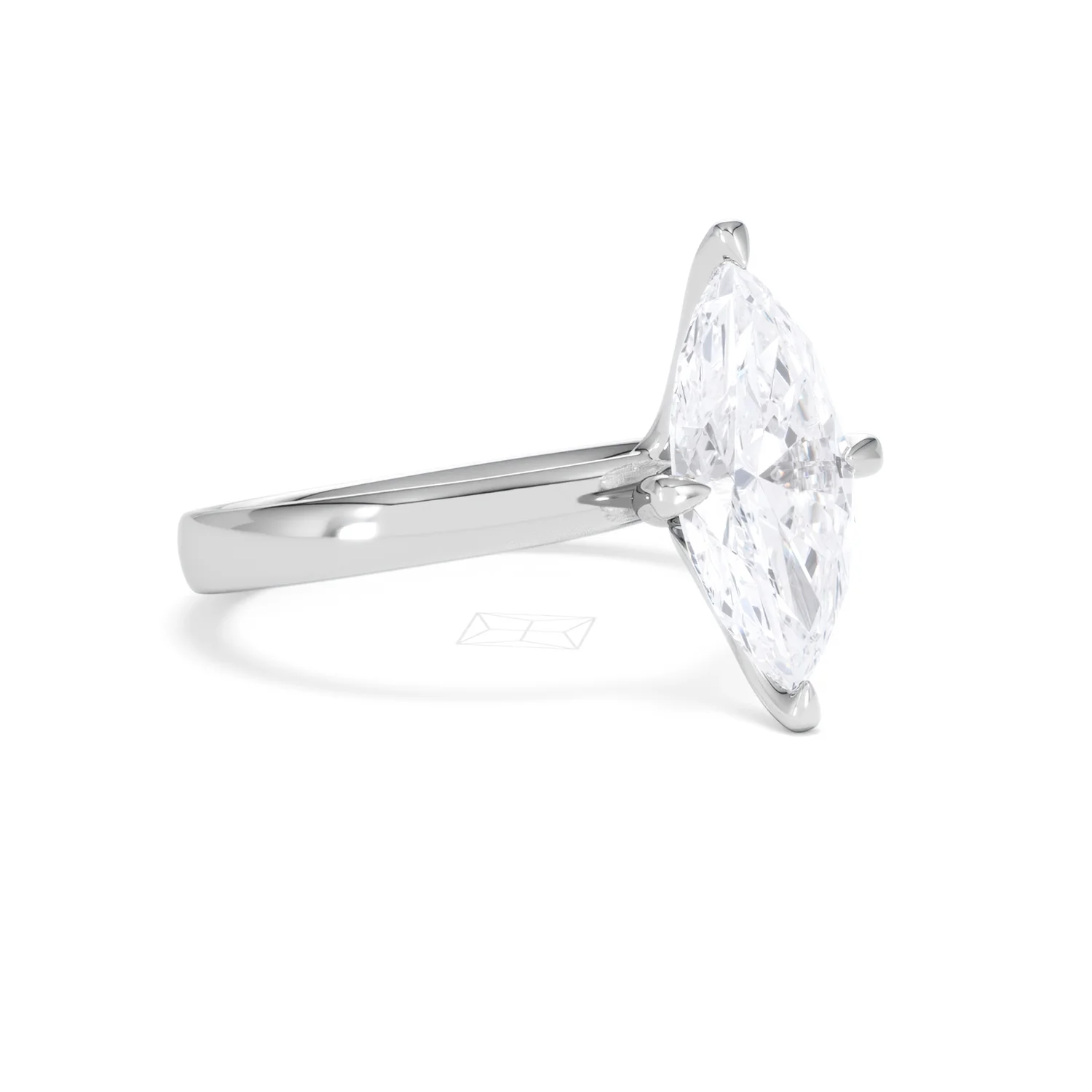 Origin Twist 2.00ct Marquise Cut Lab Diamond Solitaire Engagement Ring in Platinum - Image 15