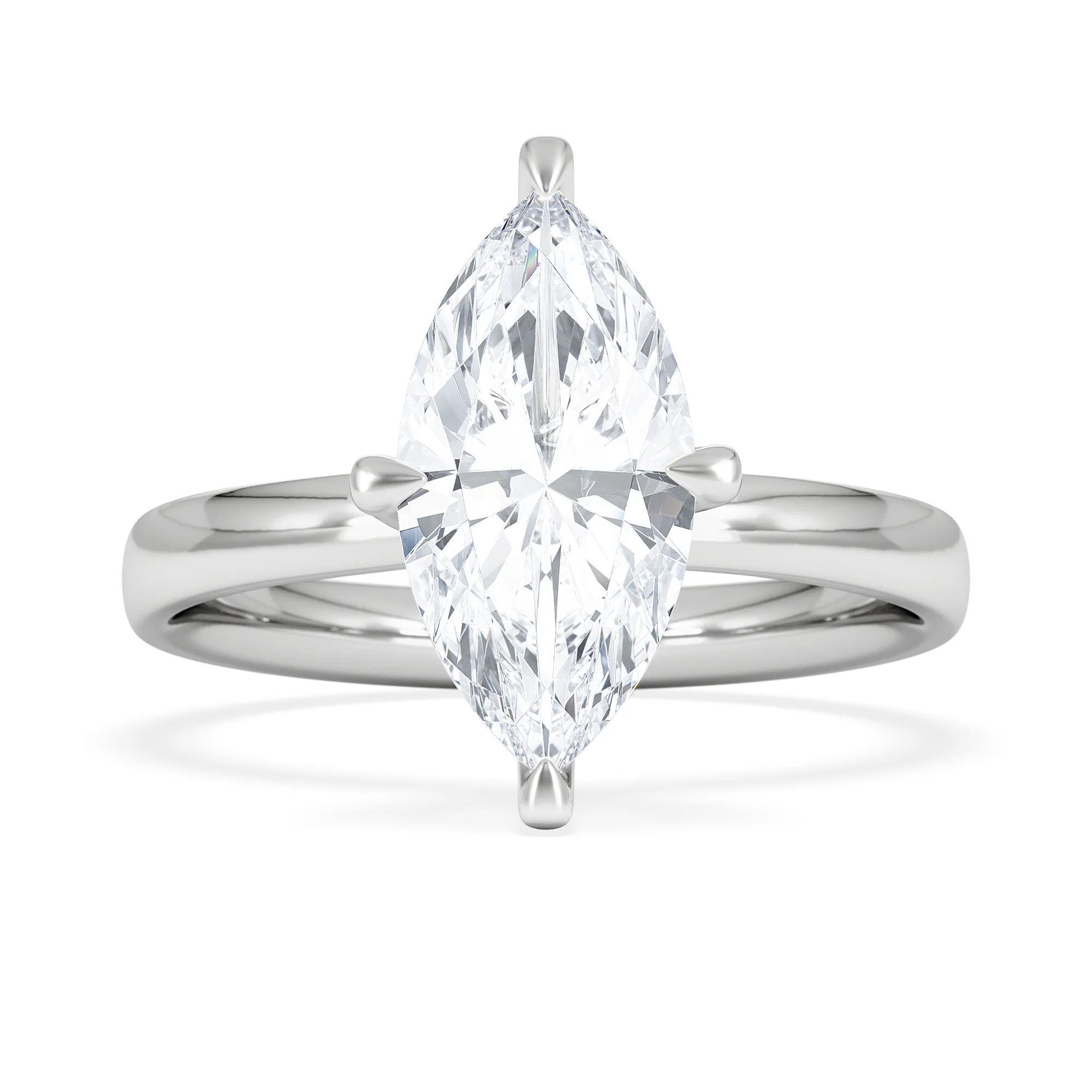 Origin Twist 2.00ct Marquise Cut Lab Diamond Solitaire Engagement Ring in Platinum - Image 6