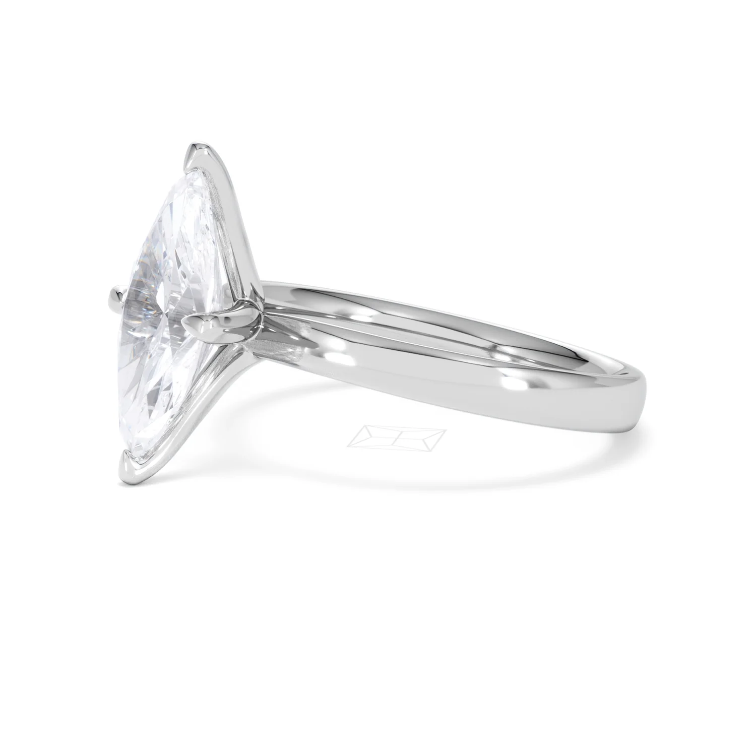 Origin Twist 2.00ct Marquise Cut Lab Diamond Solitaire Engagement Ring in Platinum - Image 74
