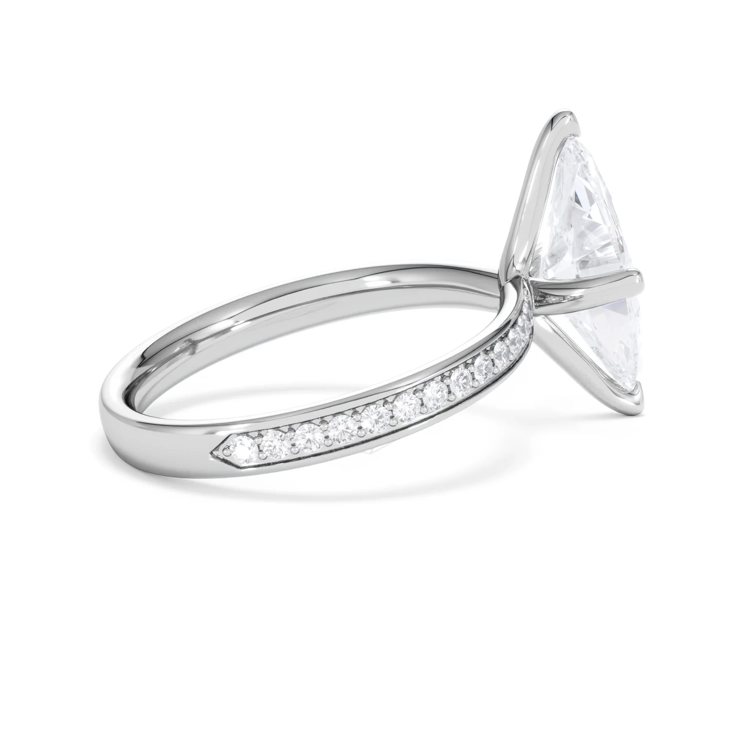 Origin Twist 2.00ct Marquise Cut Lab Diamond Solitaire Engagement Ring with Side Stones in 18K White Gold - Image 33
