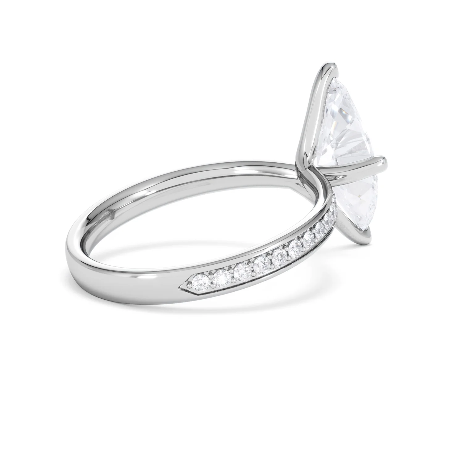 Origin Twist 2.00ct Marquise Cut Lab Diamond Solitaire Engagement Ring with Side Stones in 18K White Gold - Image 37