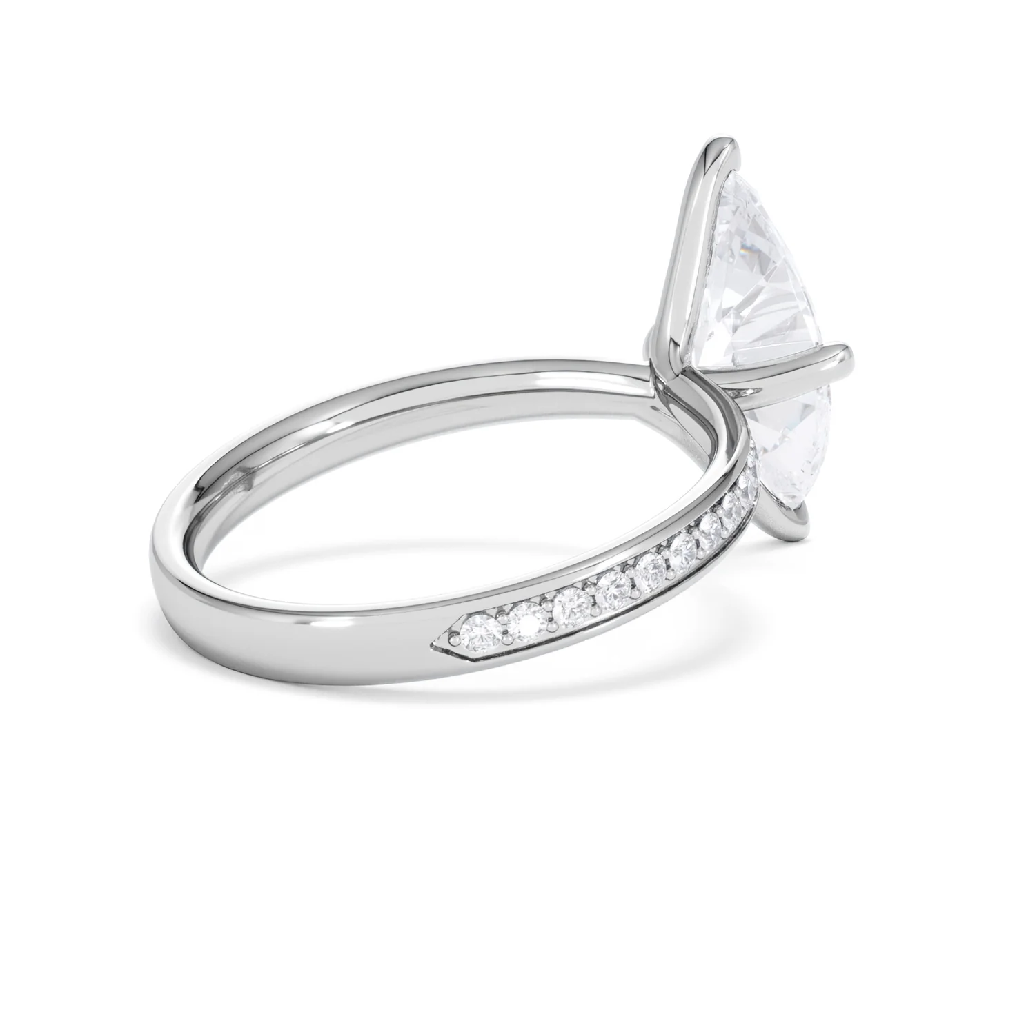 Origin Twist 2.00ct Marquise Cut Lab Diamond Solitaire Engagement Ring with Side Stones in 18K White Gold - Image 38