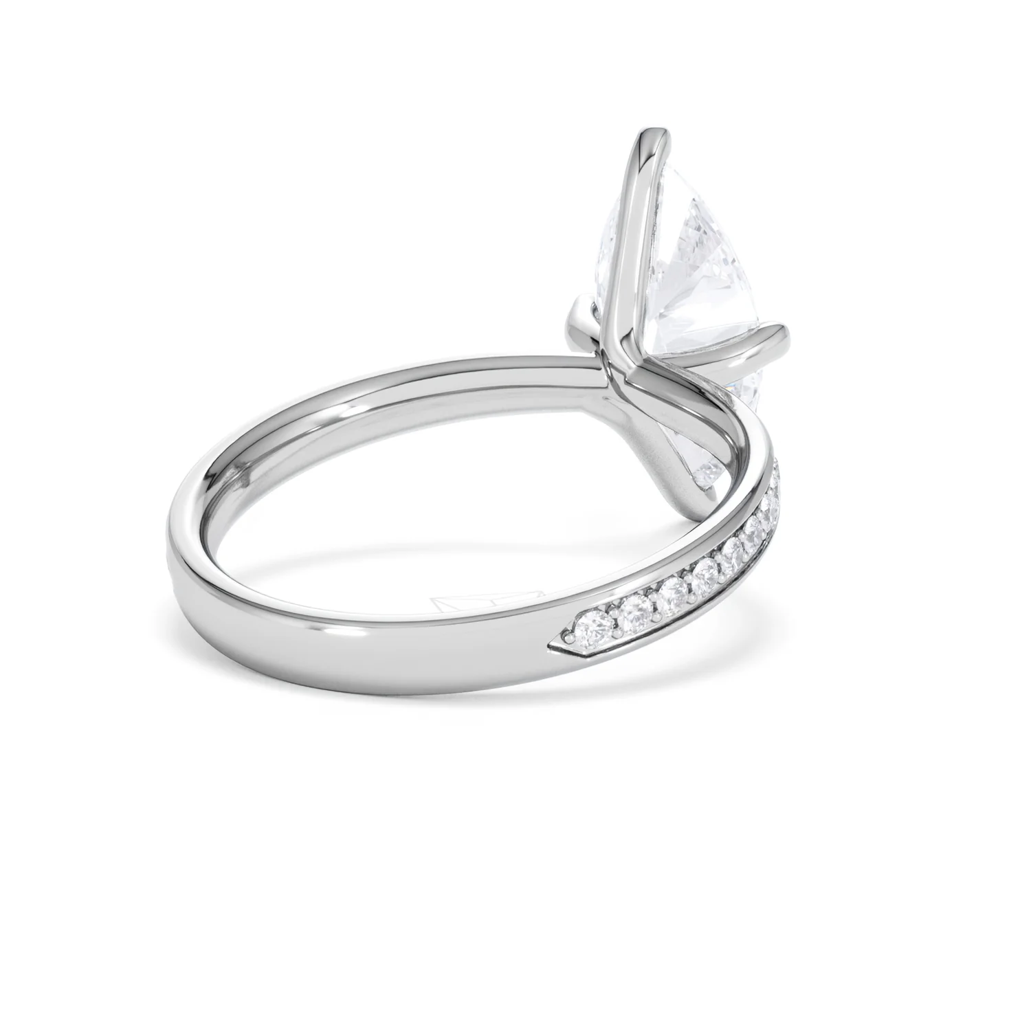 Origin Twist 2.00ct Marquise Cut Lab Diamond Solitaire Engagement Ring with Side Stones in 18K White Gold - Image 42