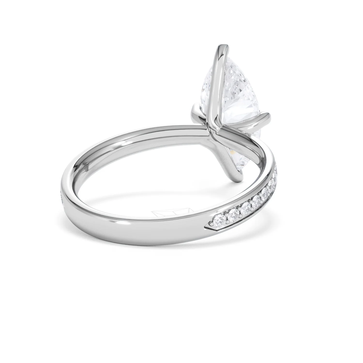 Origin Twist 2.00ct Marquise Cut Lab Diamond Solitaire Engagement Ring with Side Stones in 18K White Gold - Image 43