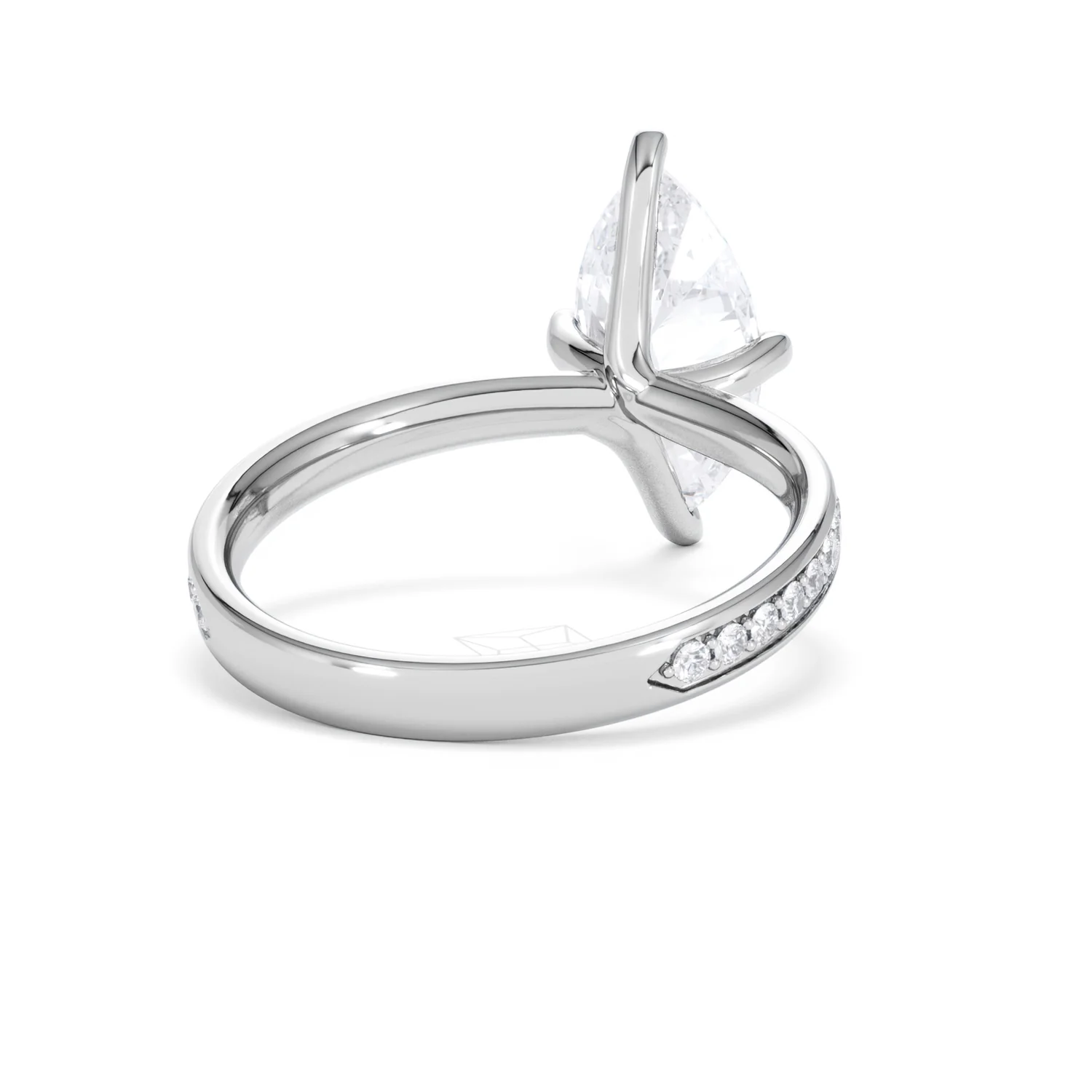 Origin Twist 2.00ct Marquise Cut Lab Diamond Solitaire Engagement Ring with Side Stones in 18K White Gold - Image 44