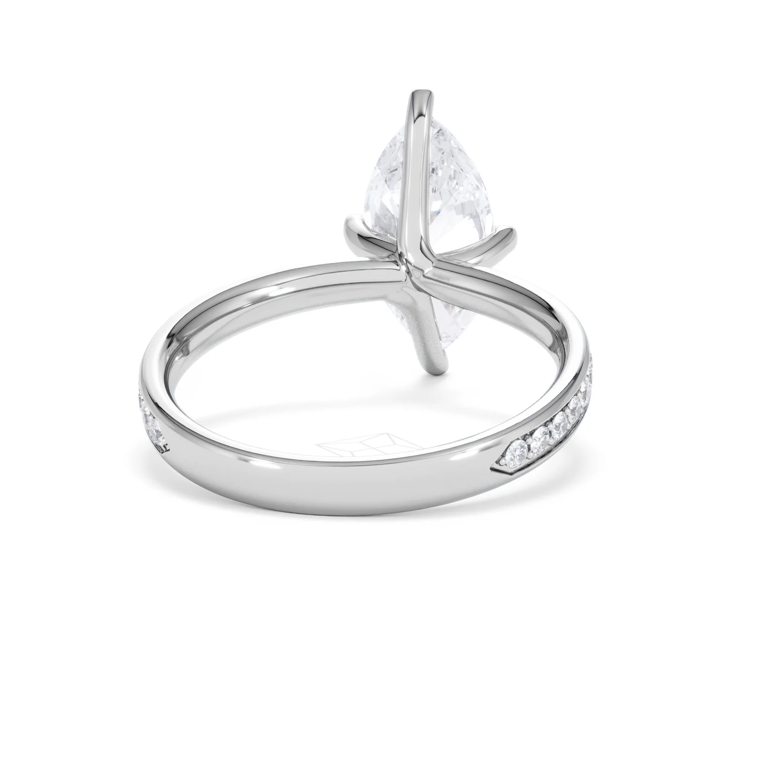 Origin Twist 2.00ct Marquise Cut Lab Diamond Solitaire Engagement Ring with Side Stones in 18K White Gold - Image 46