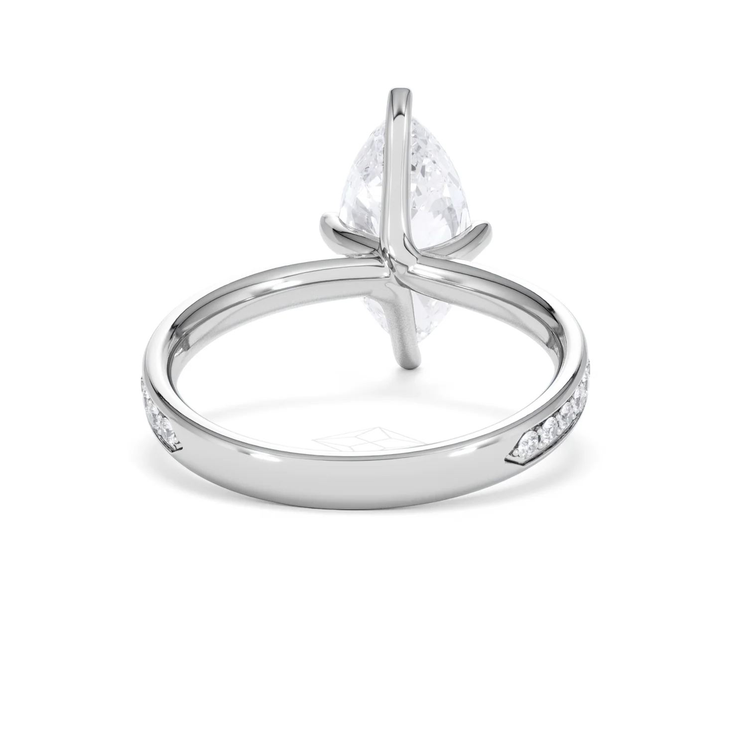 Origin Twist 2.00ct Marquise Cut Lab Diamond Solitaire Engagement Ring with Side Stones in 18K White Gold - Image 47