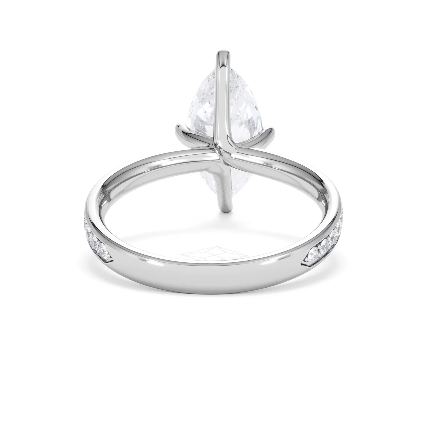 Origin Twist 2.00ct Marquise Cut Lab Diamond Solitaire Engagement Ring with Side Stones in 18K White Gold - Image 48