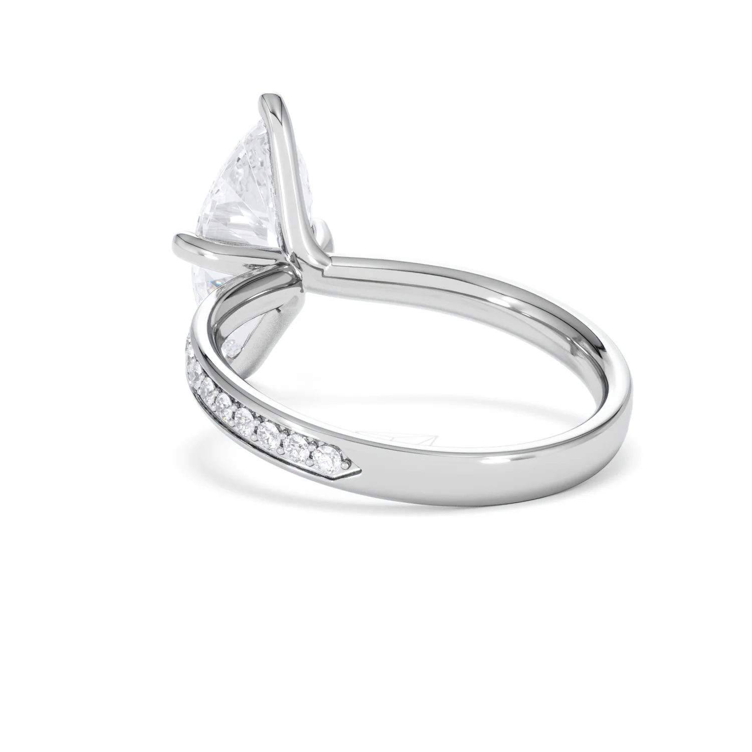 Origin Twist 2.00ct Marquise Cut Lab Diamond Solitaire Engagement Ring with Side Stones in 18K White Gold - Image 56