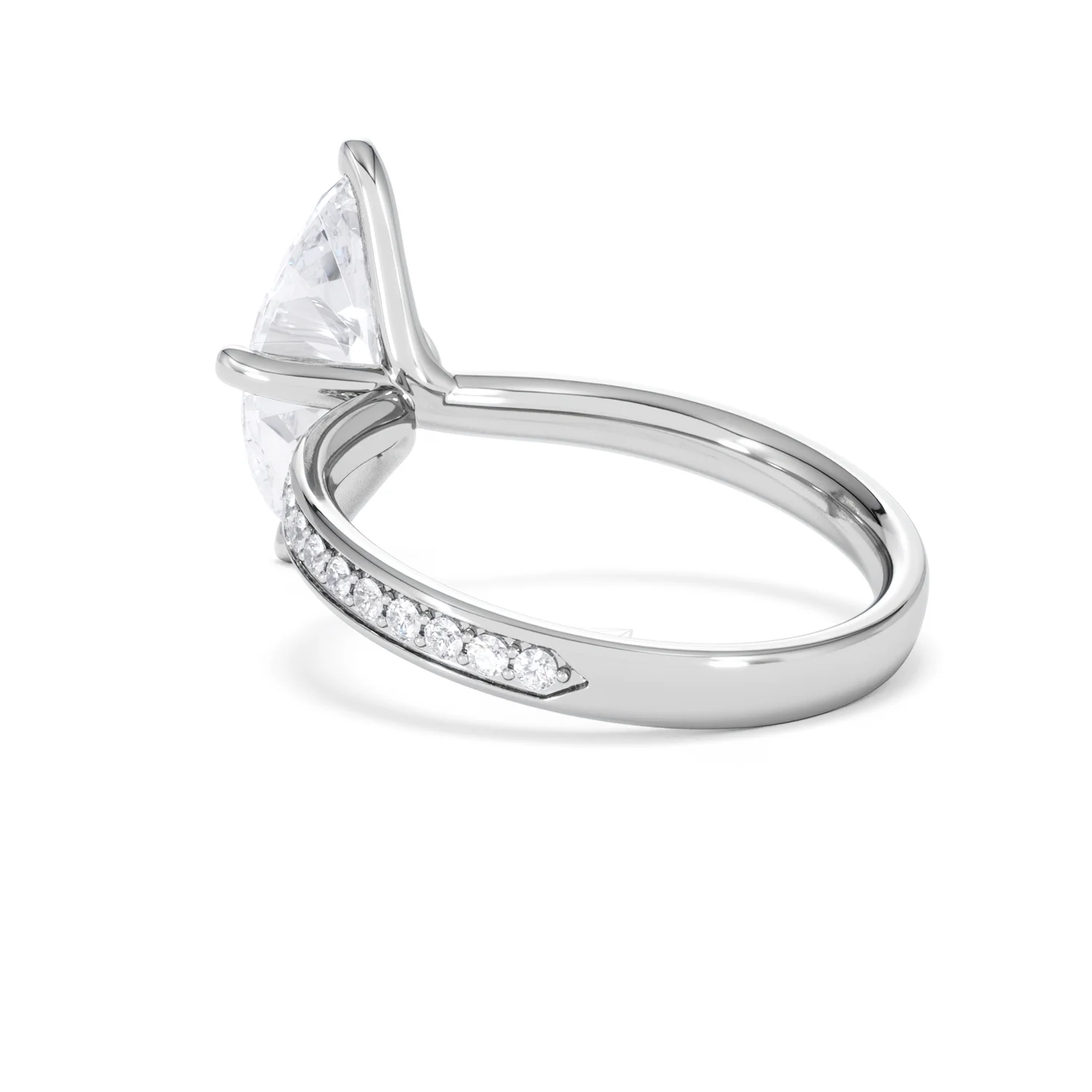 Origin Twist 2.00ct Marquise Cut Lab Diamond Solitaire Engagement Ring with Side Stones in 18K White Gold - Image 58
