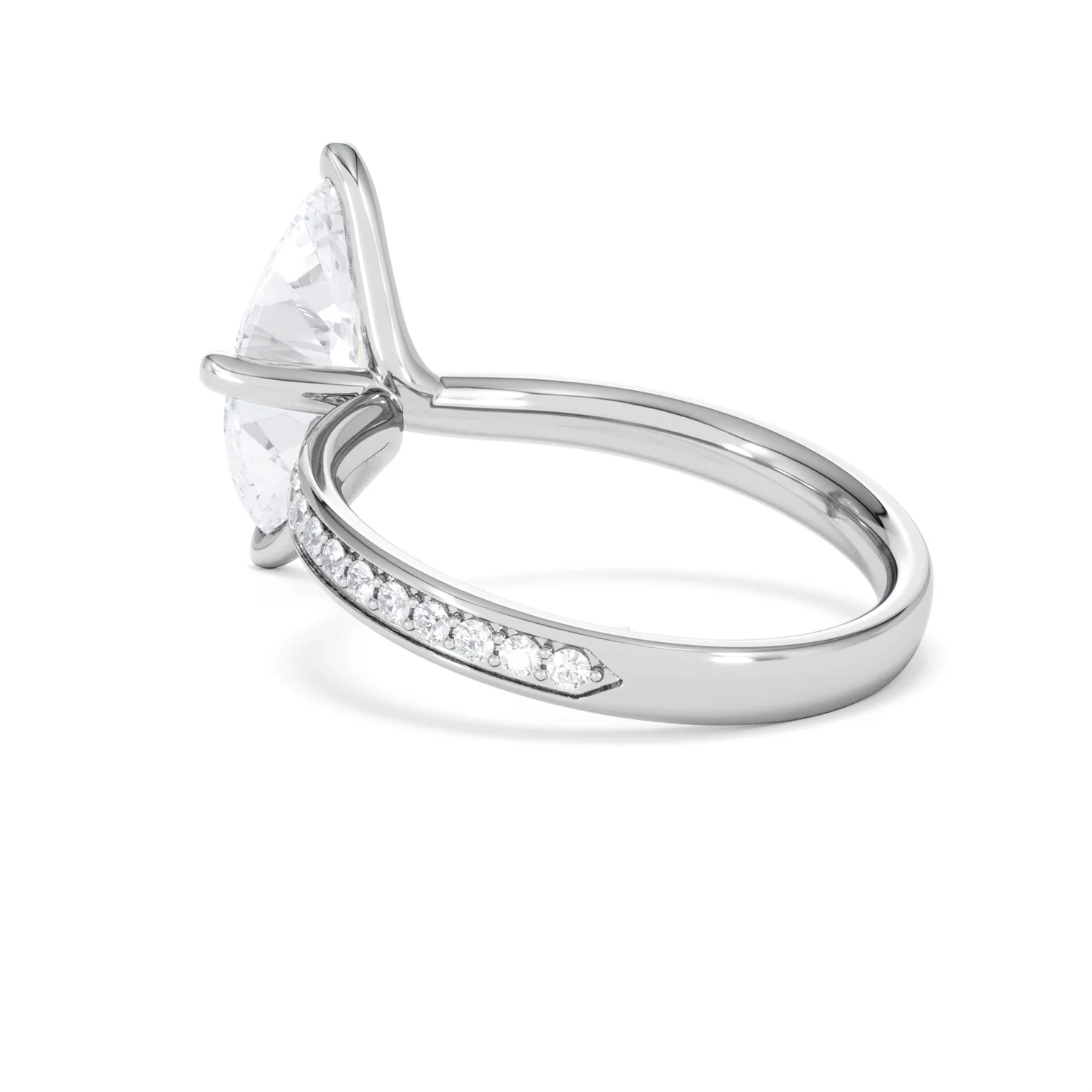 Origin Twist 2.00ct Marquise Cut Lab Diamond Solitaire Engagement Ring with Side Stones in 18K White Gold - Image 59