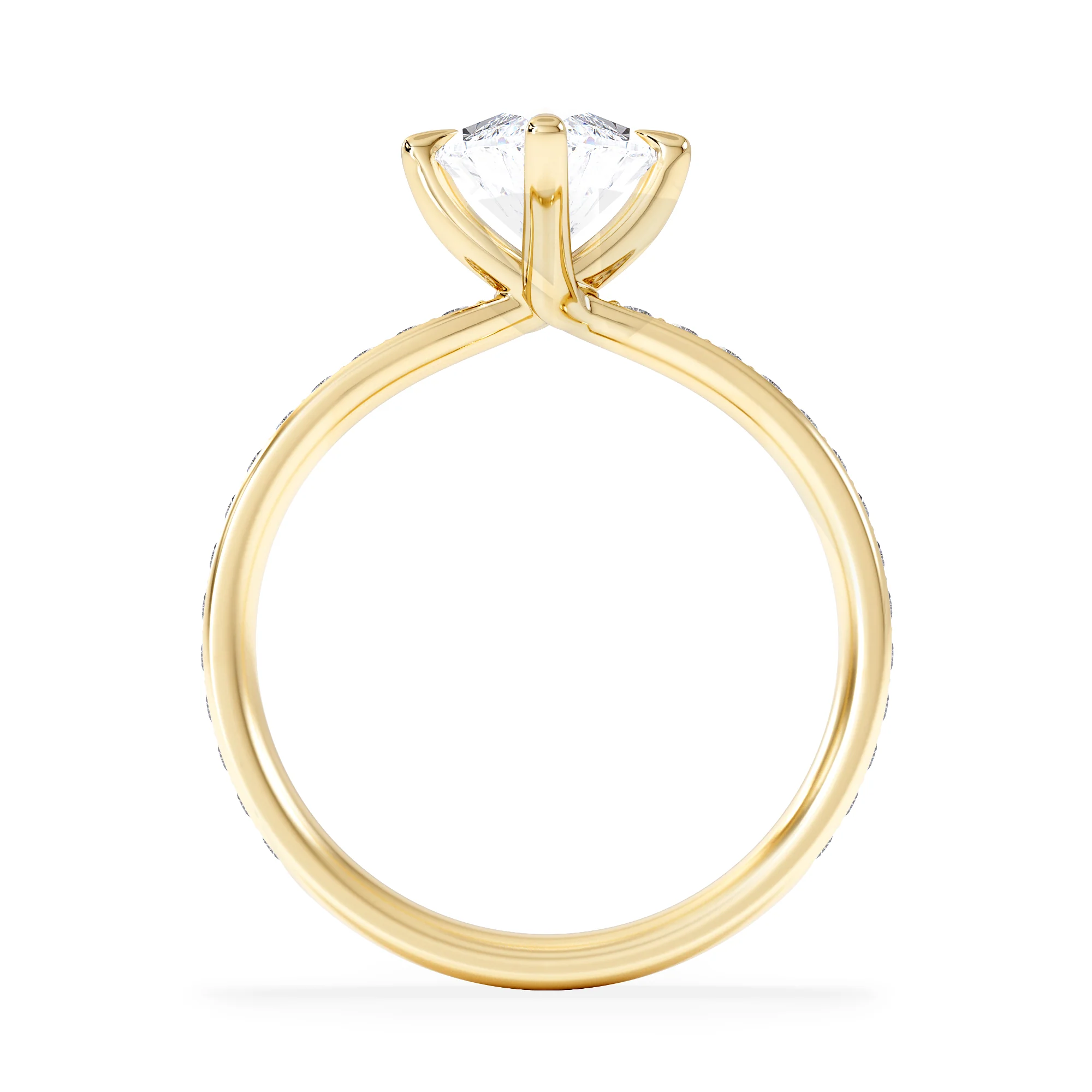 Origin Twist 2.00ct Marquise Cut Lab Diamond Solitaire Engagement Ring with Side Stones in 18K Yellow Gold - Image 3