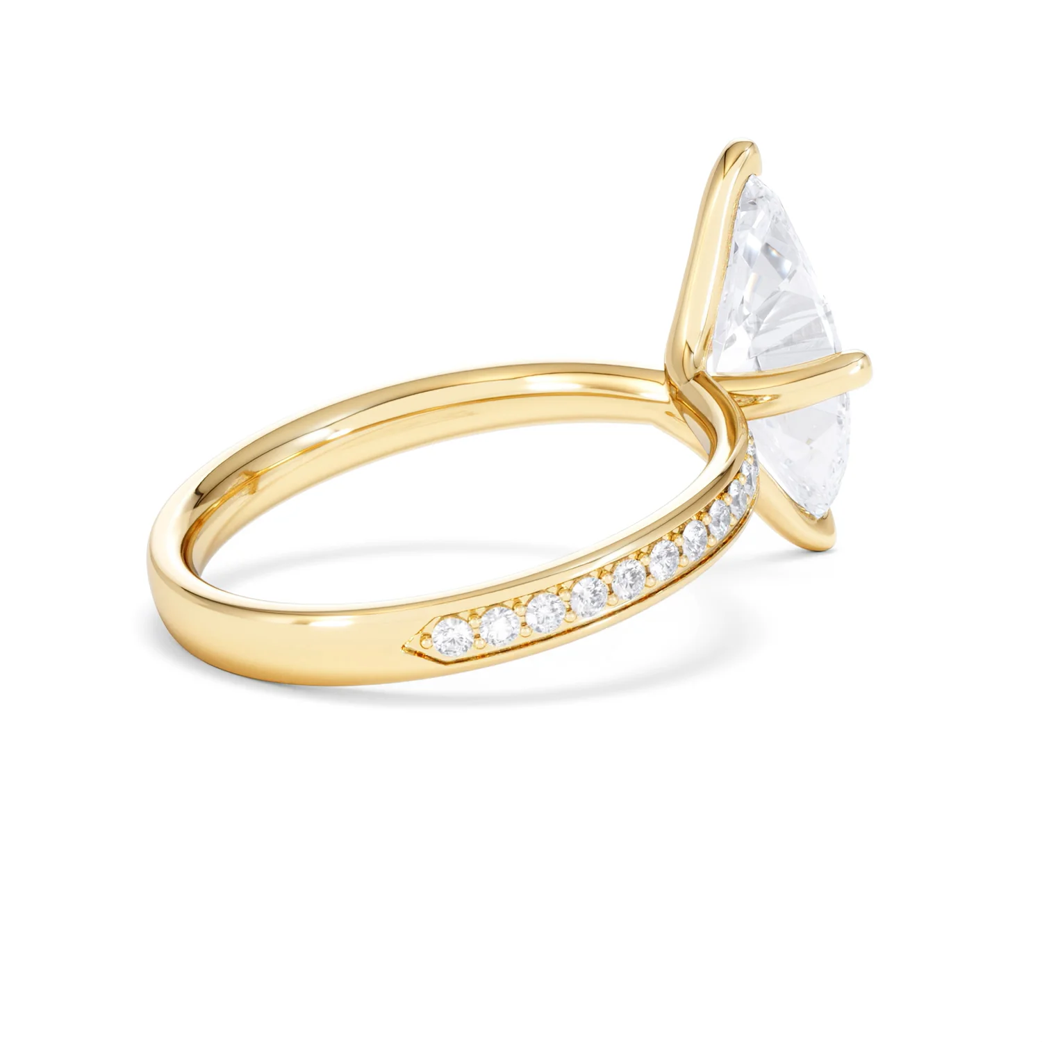 Origin Twist 2.00ct Marquise Cut Lab Diamond Solitaire Engagement Ring with Side Stones in 18K Yellow Gold - Image 37