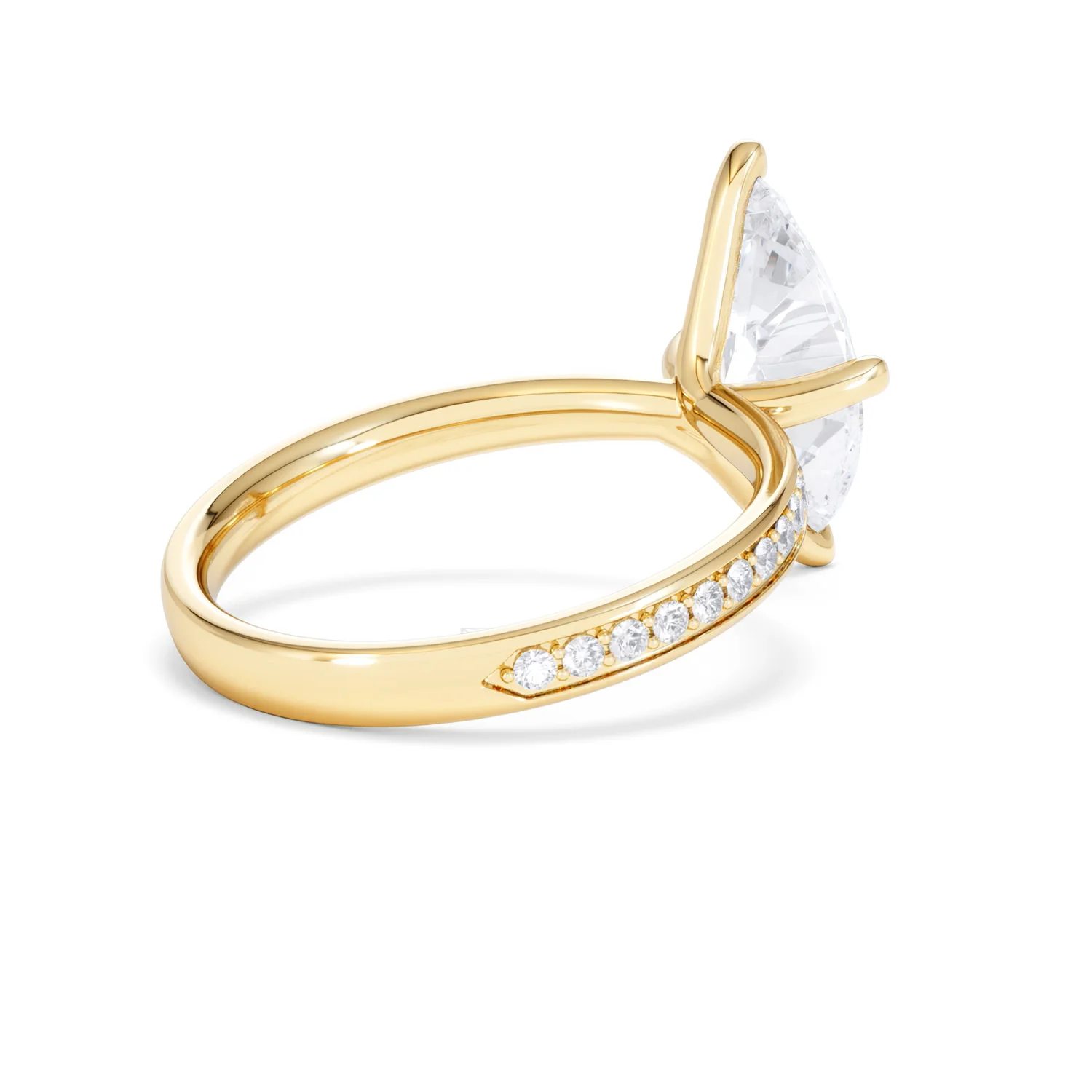Origin Twist 2.00ct Marquise Cut Lab Diamond Solitaire Engagement Ring with Side Stones in 18K Yellow Gold - Image 39