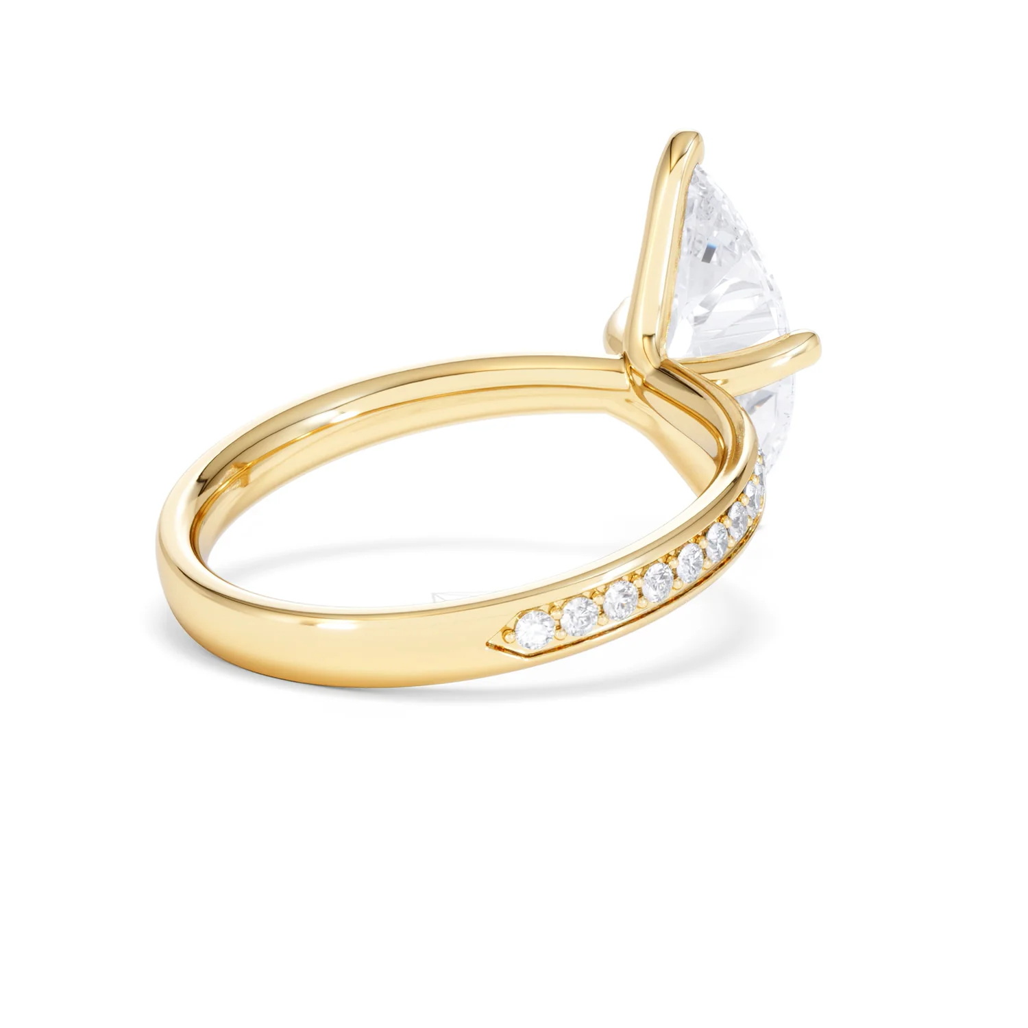 Origin Twist 2.00ct Marquise Cut Lab Diamond Solitaire Engagement Ring with Side Stones in 18K Yellow Gold - Image 40