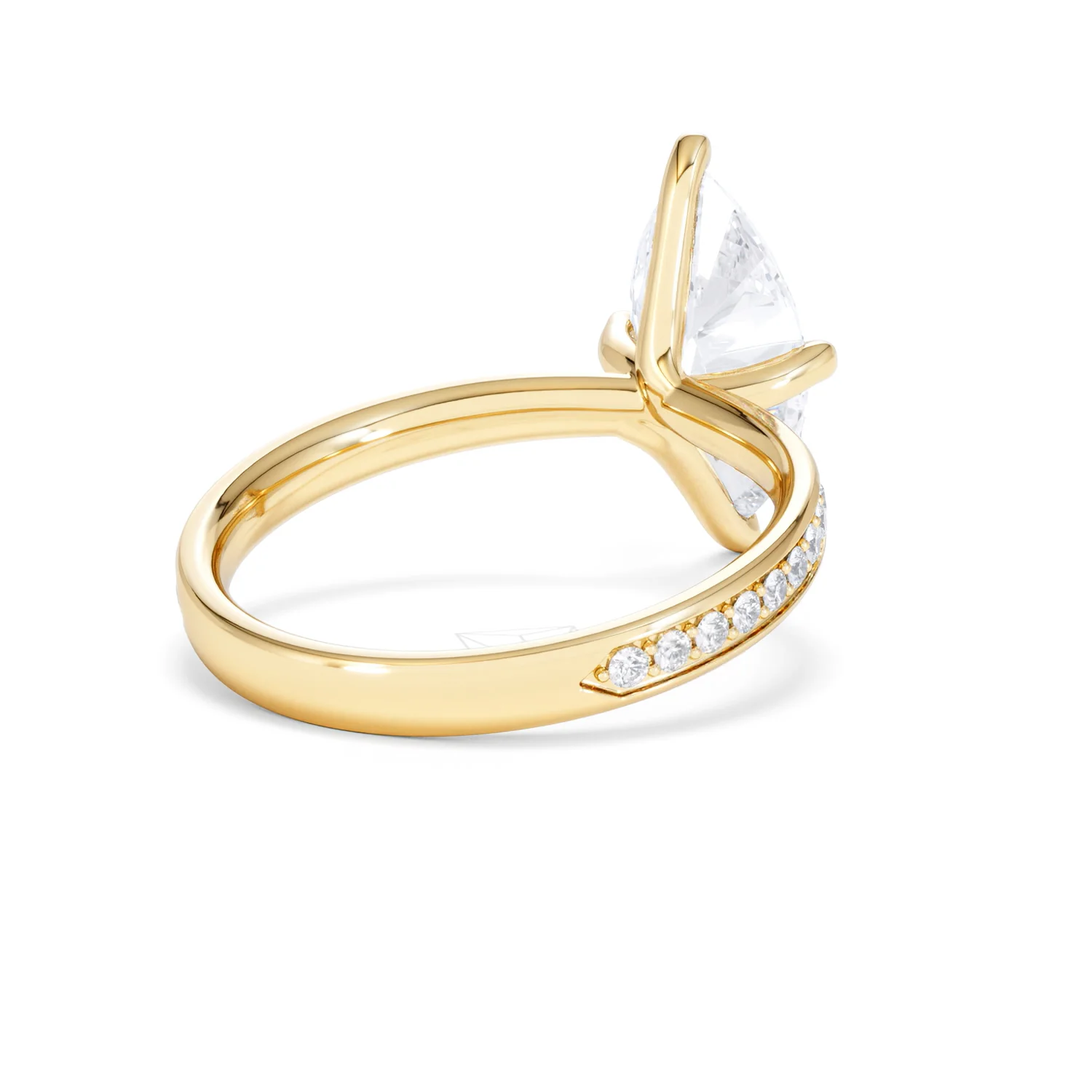 Origin Twist 2.00ct Marquise Cut Lab Diamond Solitaire Engagement Ring with Side Stones in 18K Yellow Gold - Image 42