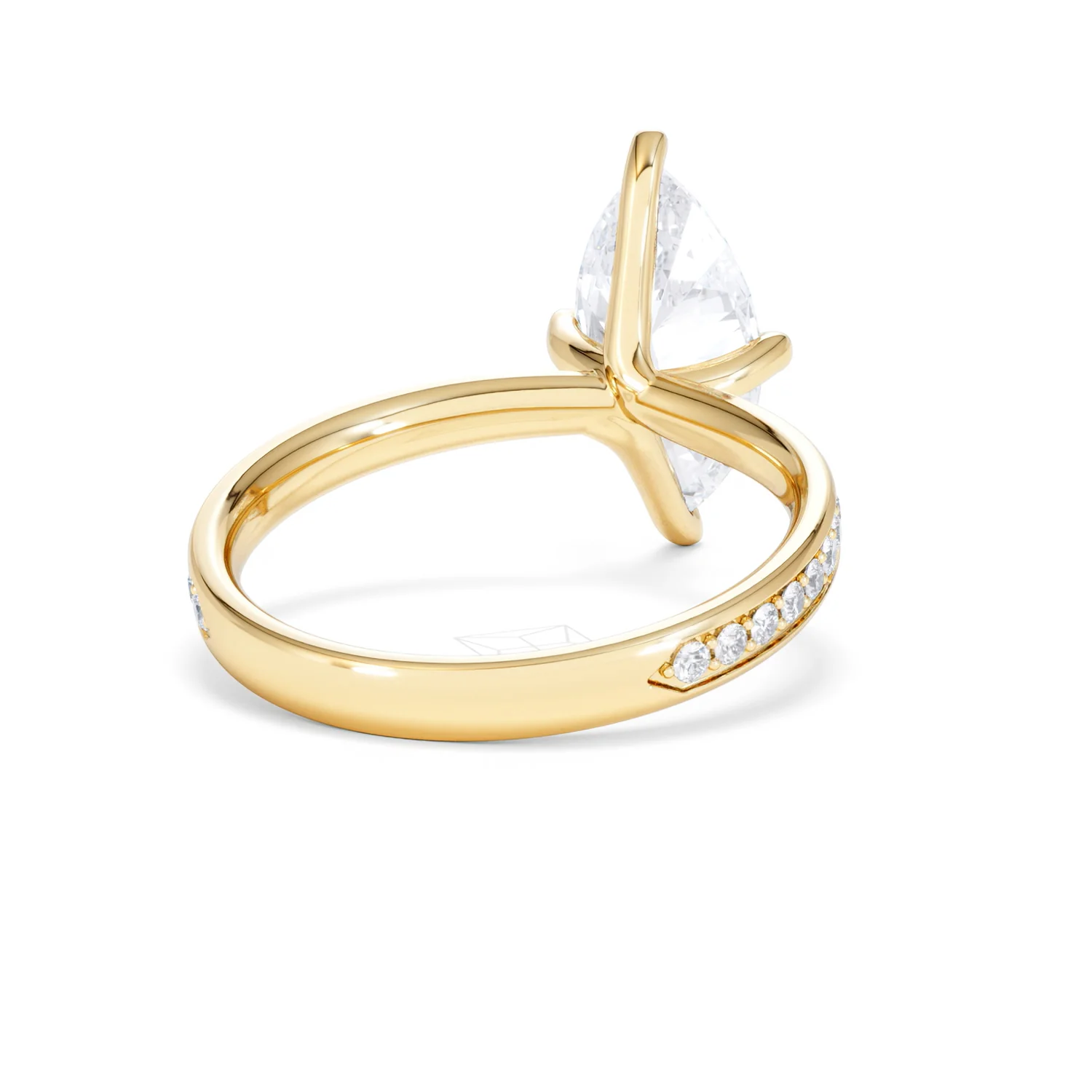 Origin Twist 2.00ct Marquise Cut Lab Diamond Solitaire Engagement Ring with Side Stones in 18K Yellow Gold - Image 44