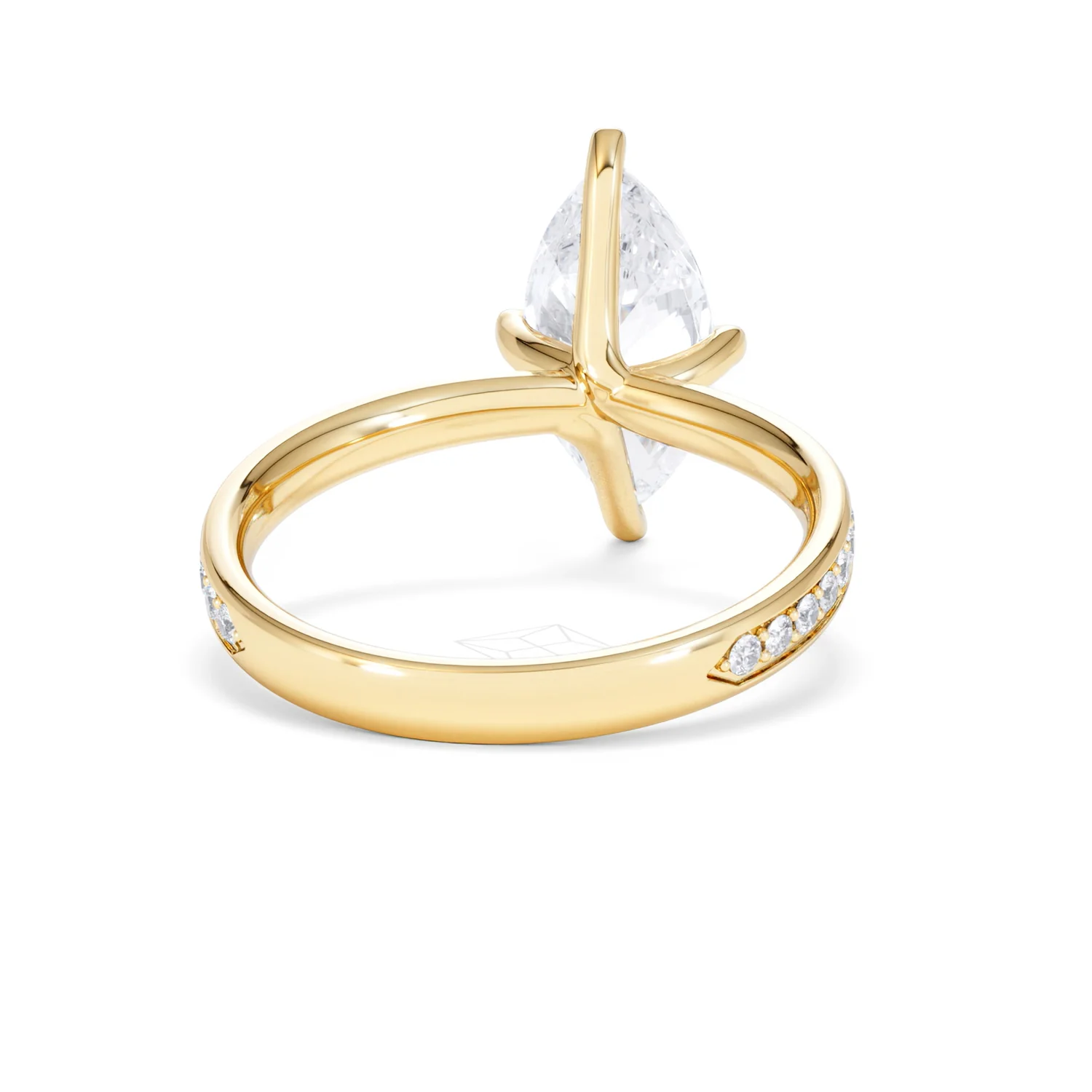 Origin Twist 2.00ct Marquise Cut Lab Diamond Solitaire Engagement Ring with Side Stones in 18K Yellow Gold - Image 46