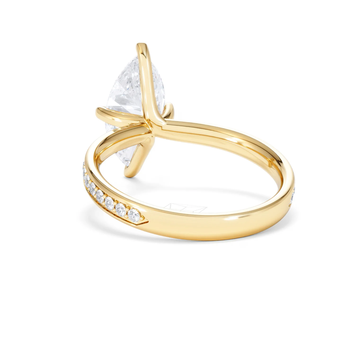 Origin Twist 2.00ct Marquise Cut Lab Diamond Solitaire Engagement Ring with Side Stones in 18K Yellow Gold - Image 54
