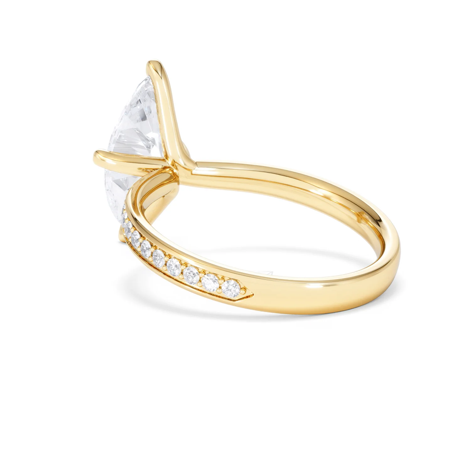 Origin Twist 2.00ct Marquise Cut Lab Diamond Solitaire Engagement Ring with Side Stones in 18K Yellow Gold - Image 58