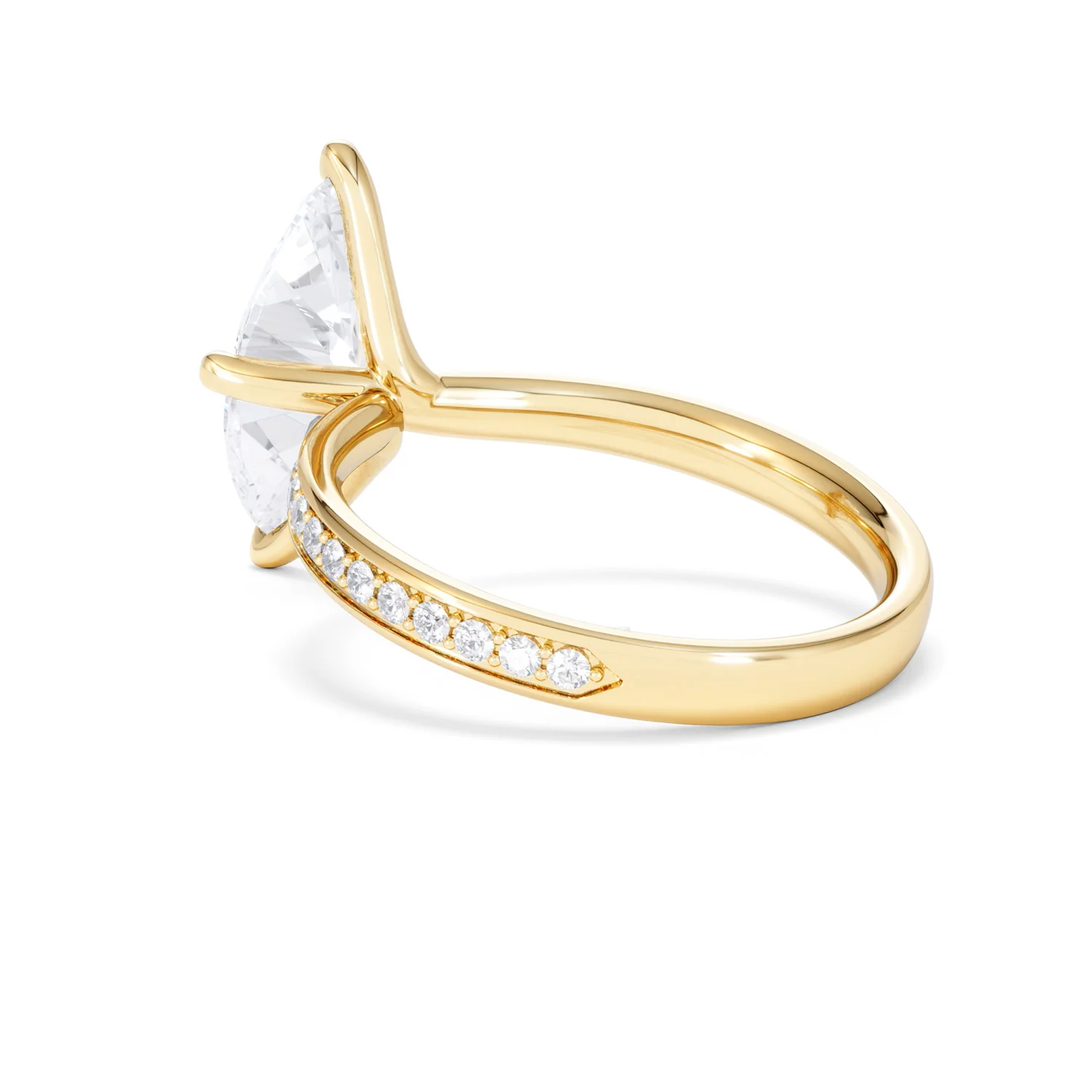 Origin Twist 2.00ct Marquise Cut Lab Diamond Solitaire Engagement Ring with Side Stones in 18K Yellow Gold - Image 59