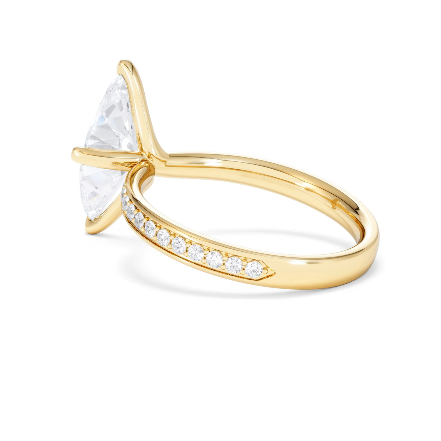 Origin Twist 2.00ct Marquise Cut Lab Diamond Solitaire Engagement Ring with Side Stones in 18K Yellow Gold - Image 61