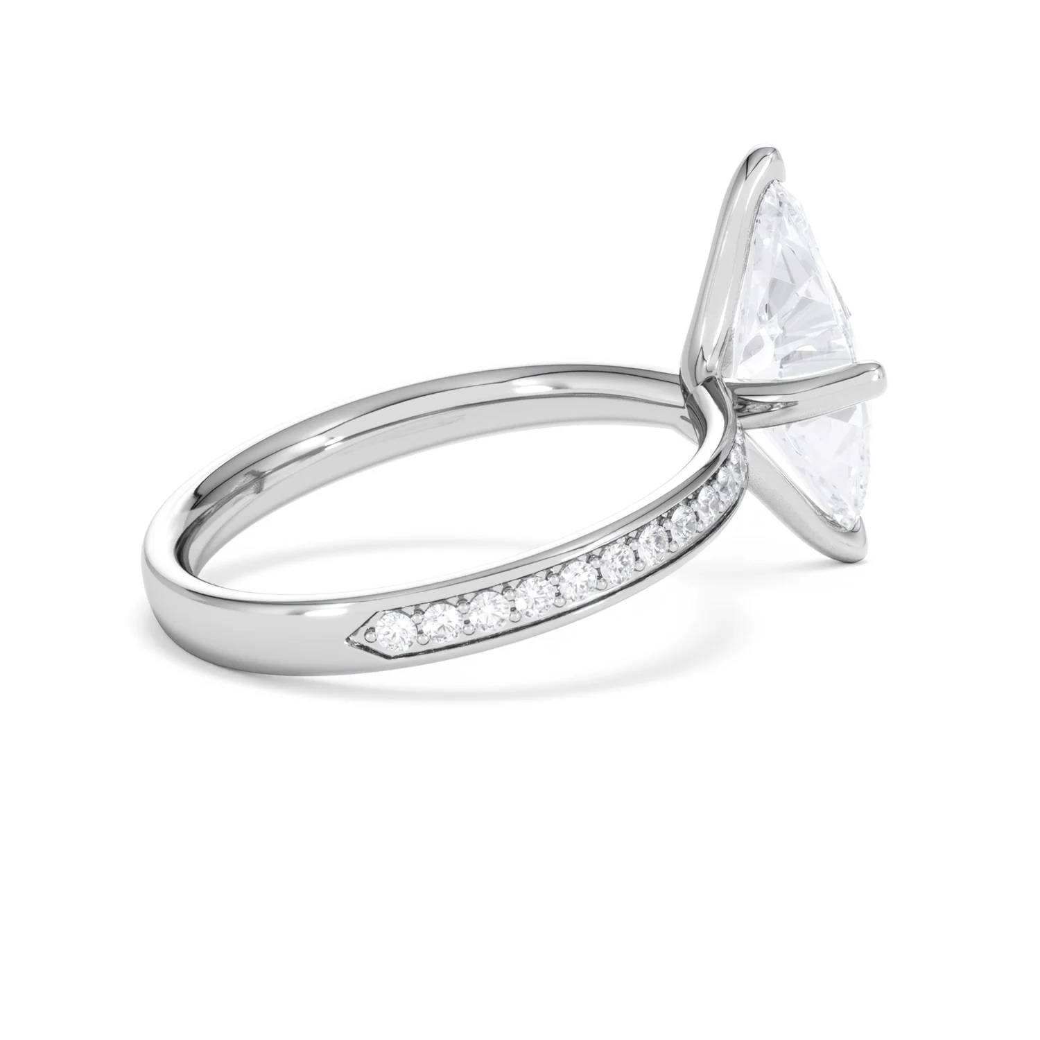 Origin Twist 2.00ct Marquise Cut Lab Diamond Solitaire Engagement Ring with Side Stones in Platinum - Image 35