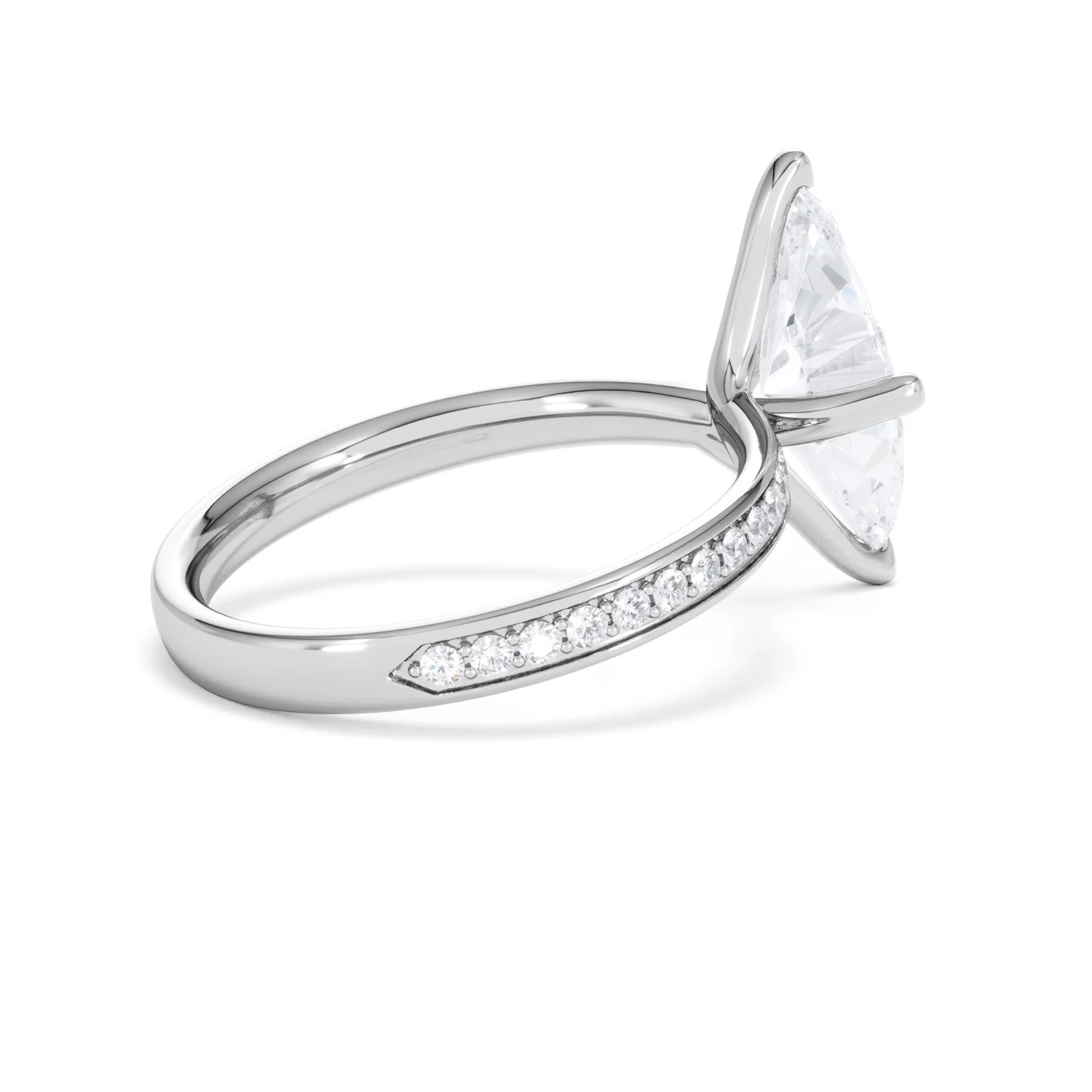 Origin Twist 2.00ct Marquise Cut Lab Diamond Solitaire Engagement Ring with Side Stones in Platinum - Image 36