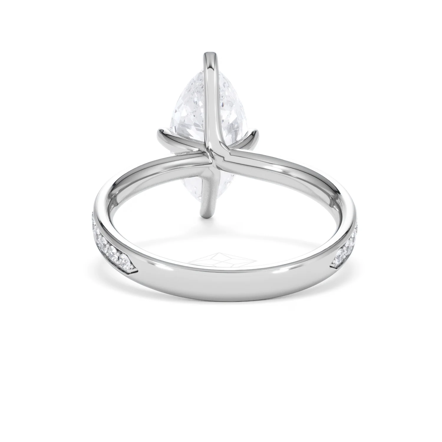 Origin Twist 2.00ct Marquise Cut Lab Diamond Solitaire Engagement Ring with Side Stones in Platinum - Image 50