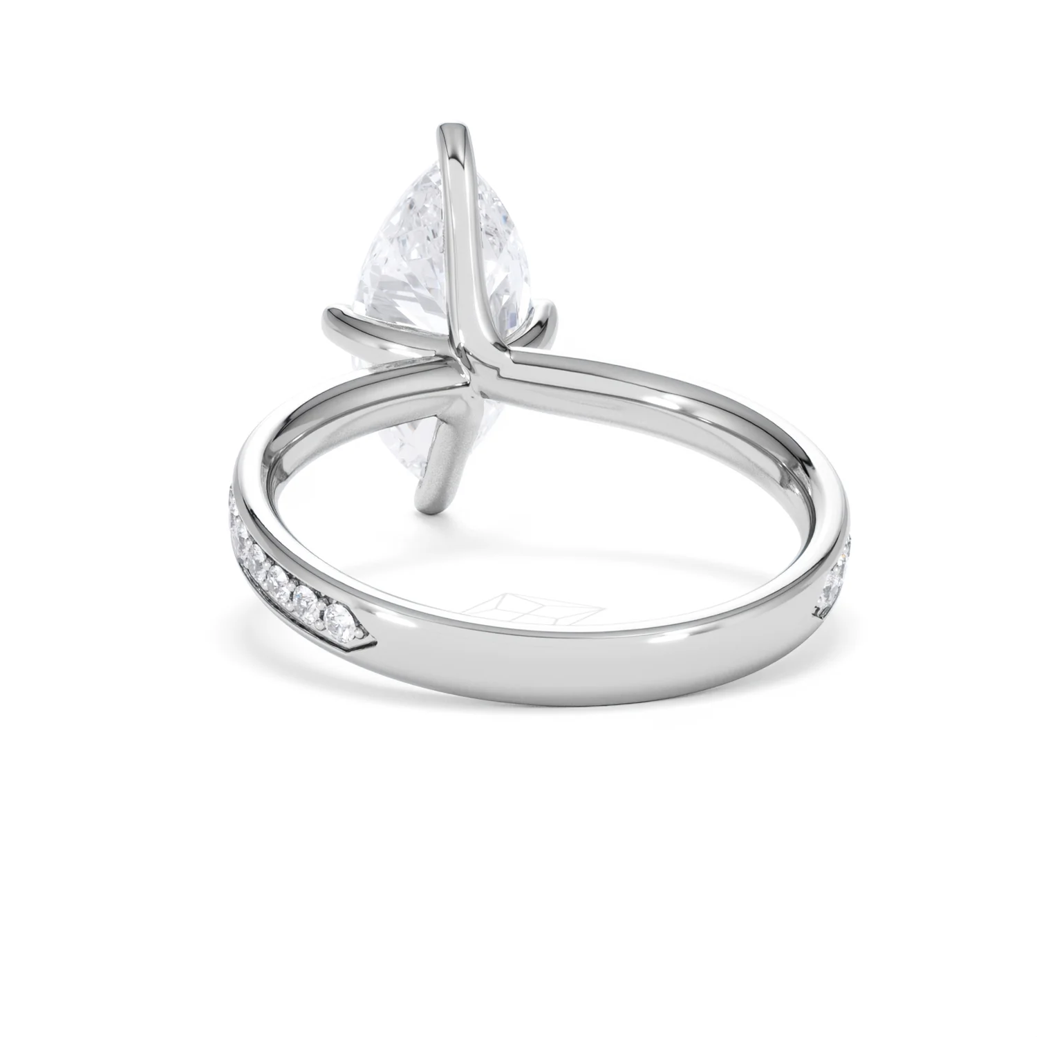 Origin Twist 2.00ct Marquise Cut Lab Diamond Solitaire Engagement Ring with Side Stones in Platinum - Image 52