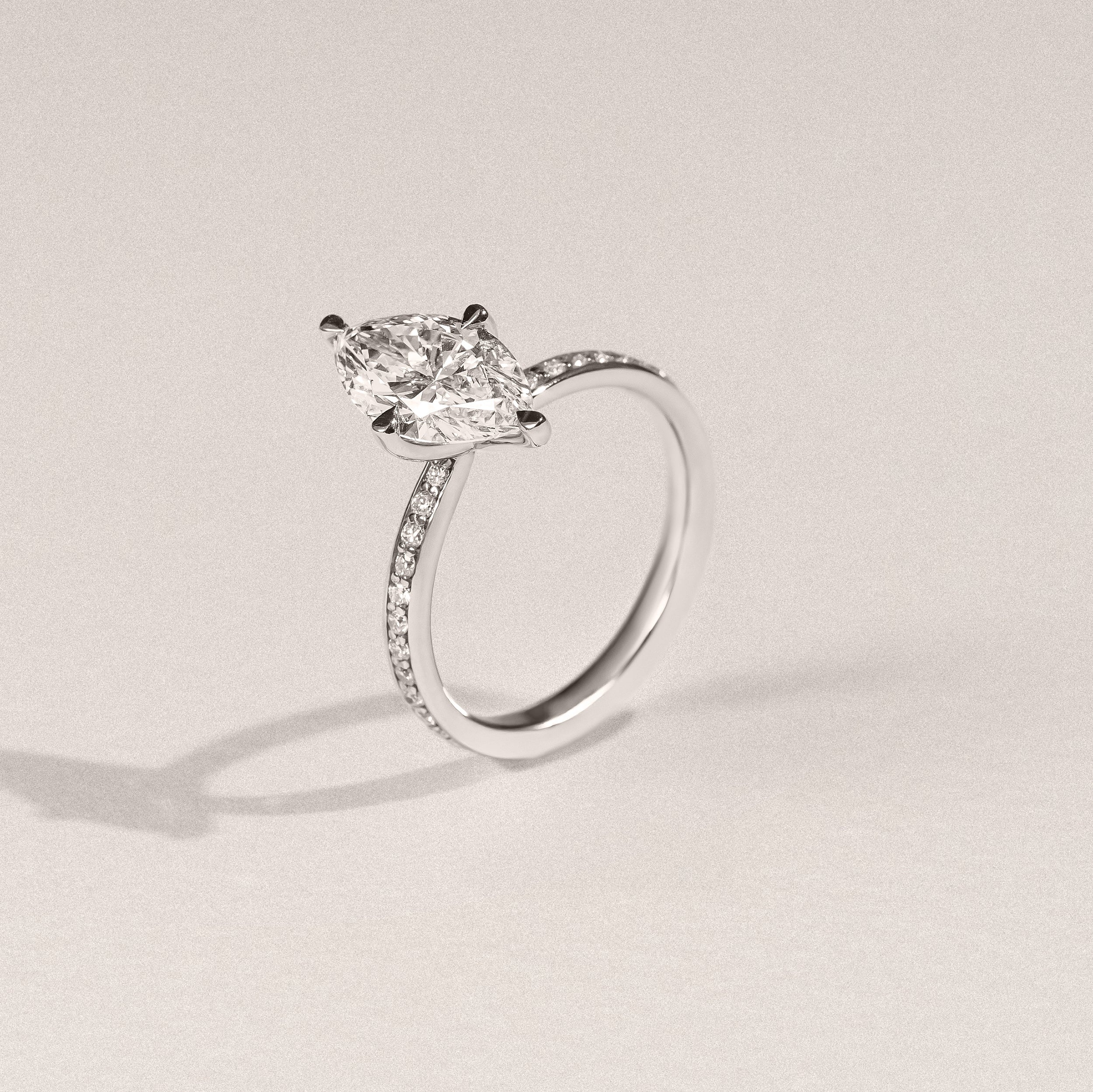 Origin Twist 2.00ct Marquise Cut Lab Diamond Solitaire Engagement Ring with Side Stones in Platinum - Image 6