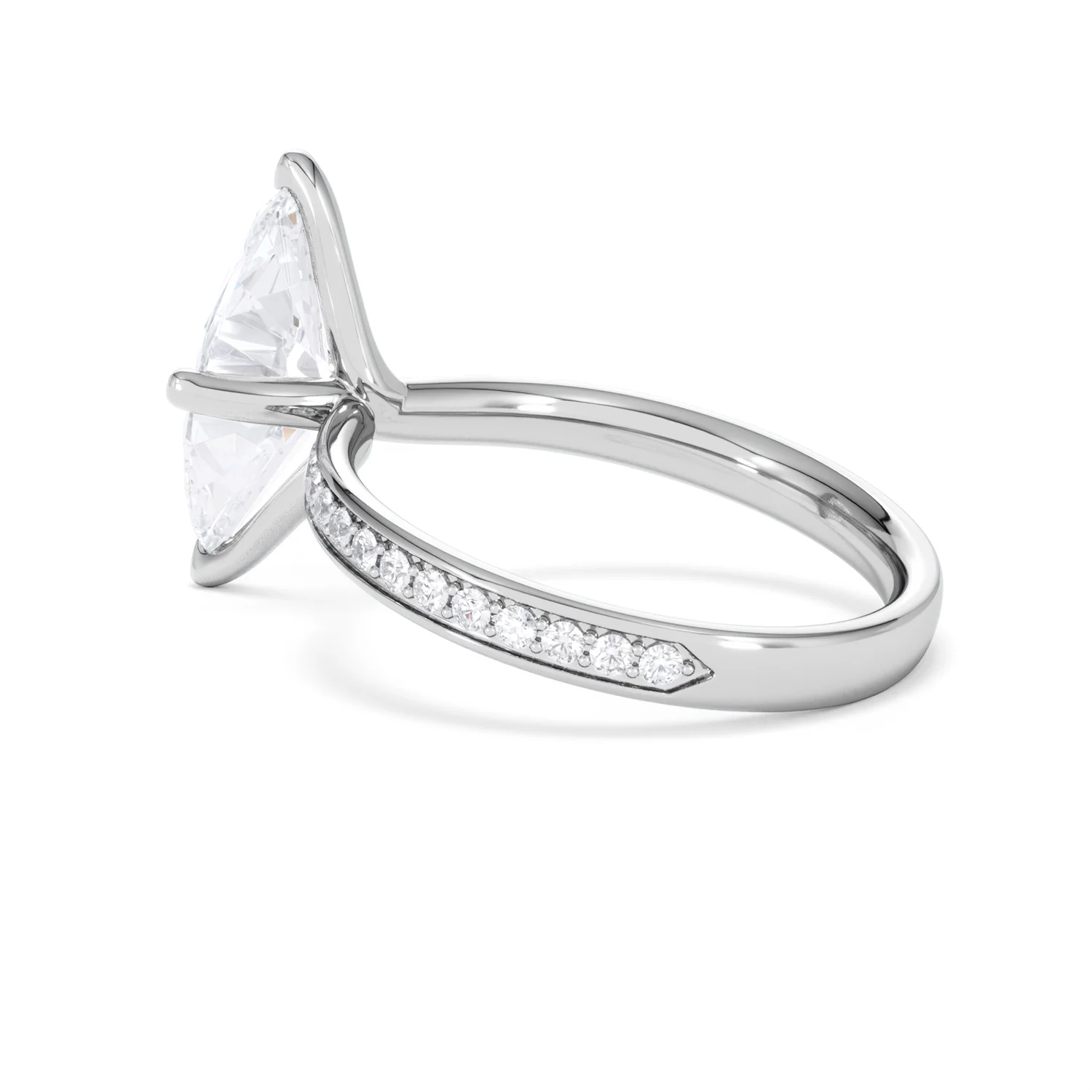 Origin Twist 2.00ct Marquise Cut Lab Diamond Solitaire Engagement Ring with Side Stones in Platinum - Image 62